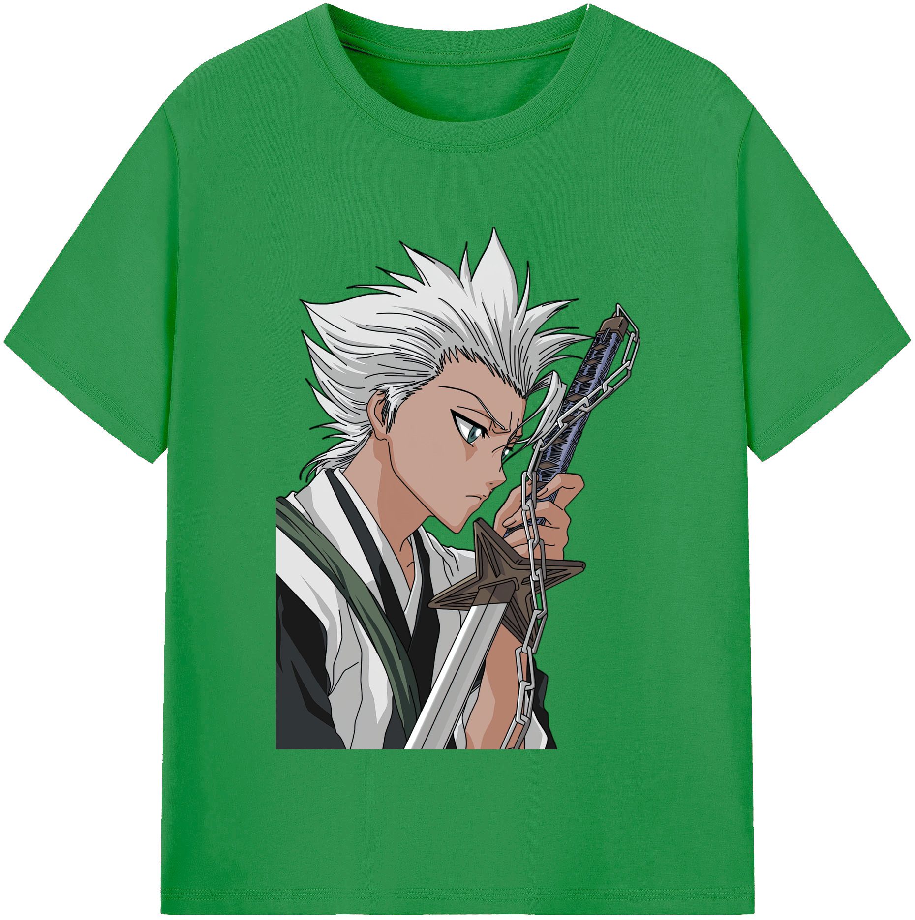 （画像用） ブリーチ 日番谷冬獅郎（ひつがや とうしろう） BLEACH Hitsugaya Toushirou レディースカジュアルプリントTシャツ（綿100％）