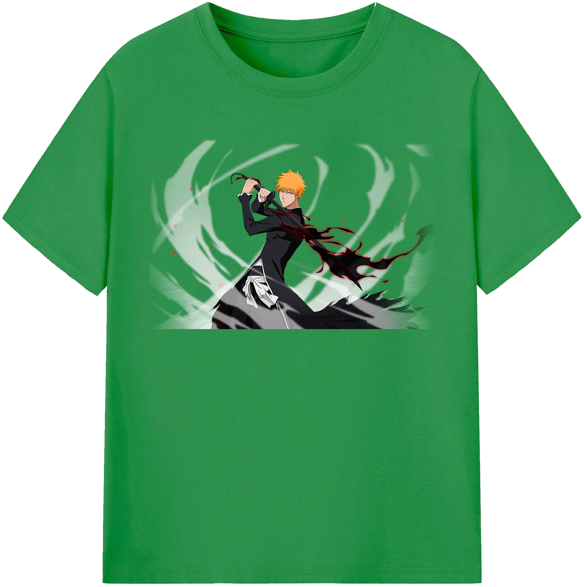 （画像用） ブリーチ 黒崎一護（くろさき いちご）BLEACH Kurosaki Ichigo レディースカジュアルプリントTシャツ（綿100％）