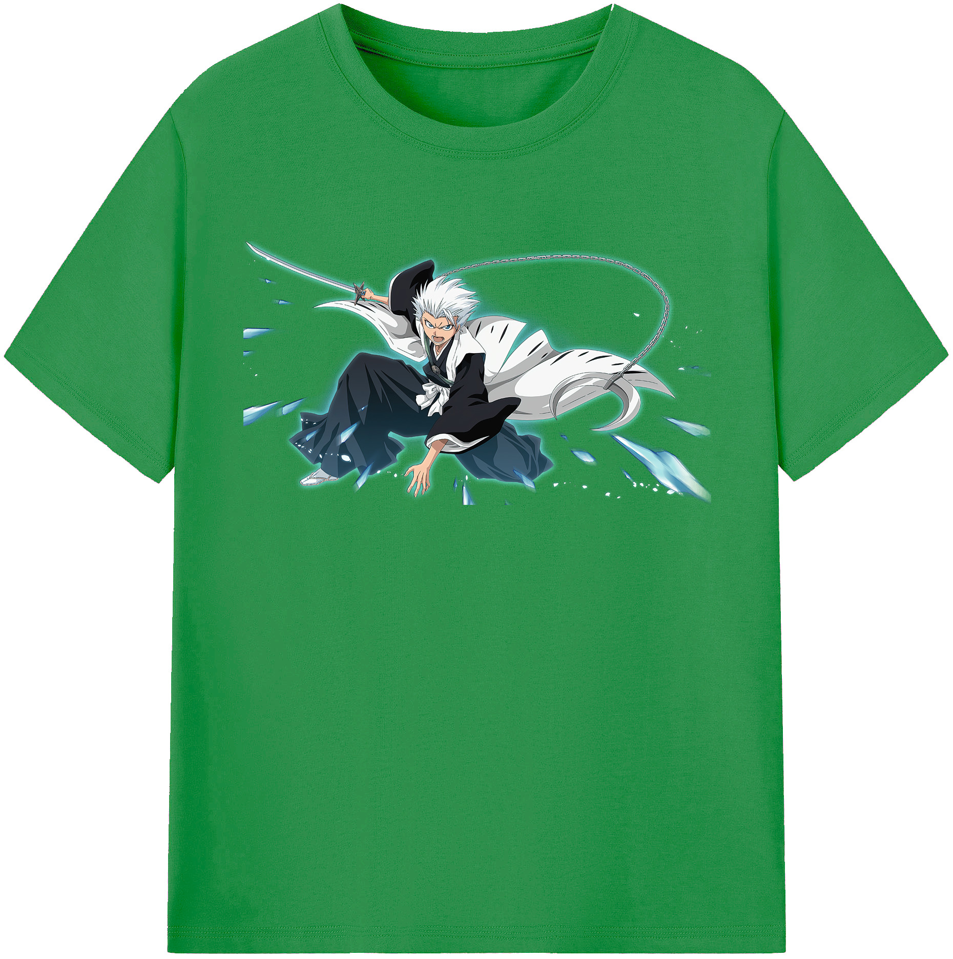 （画像用） ブリーチ 日番谷冬獅郎（ひつがや とうしろう） BLEACH Hitsugaya Toushirou レディースカジュアルプリントTシャツ（綿100％）