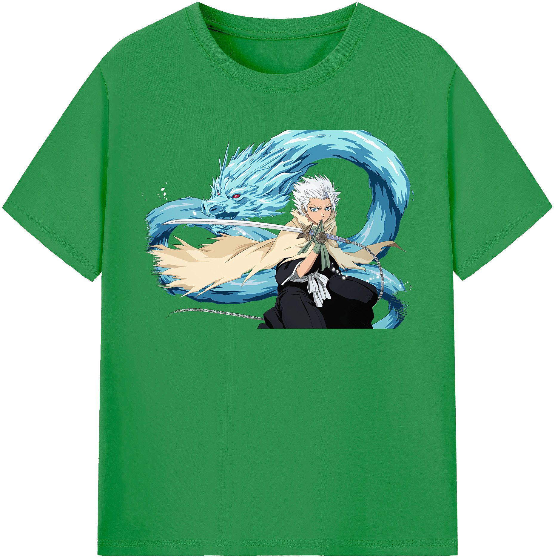 （画像用） ブリーチ 日番谷冬獅郎（ひつがや とうしろう） BLEACH Hitsugaya Toushirou レディースカジュアルプリントTシャツ（綿100％）