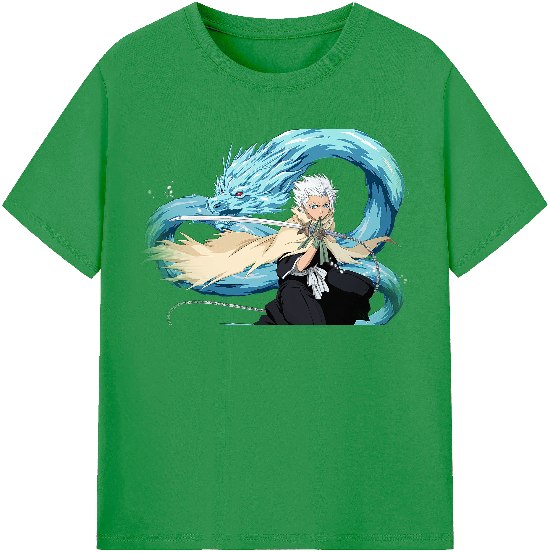 （画像用） ブリーチ 日番谷冬獅郎（ひつがや とうしろう） BLEACH Hitsugaya Toushirou レディースカジュアルプリントTシャツ（綿100％）