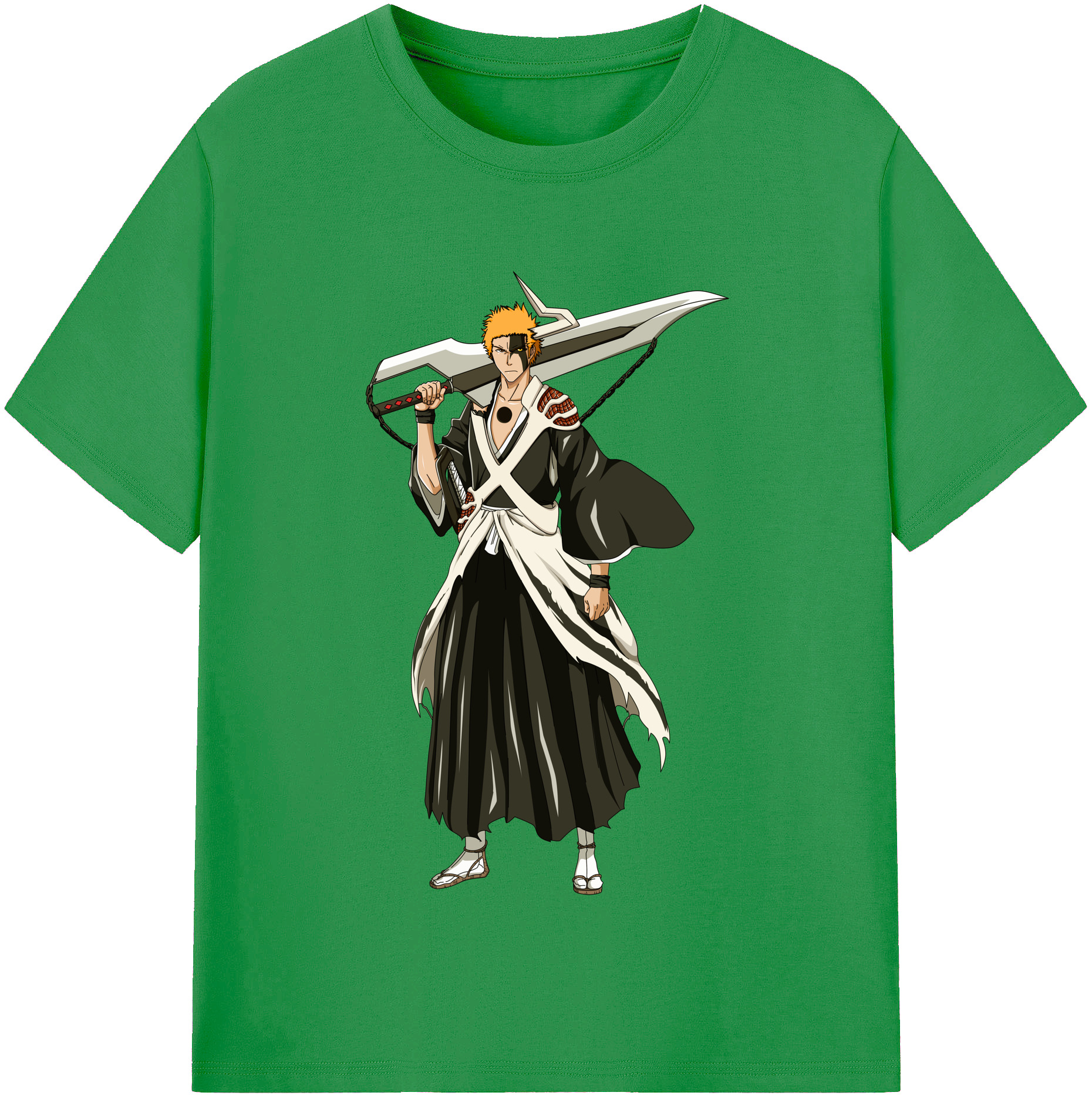 （画像用） ブリーチ 黒崎一護（くろさき いちご）BLEACH Kurosaki Ichigo レディースカジュアルプリントTシャツ（綿100％）