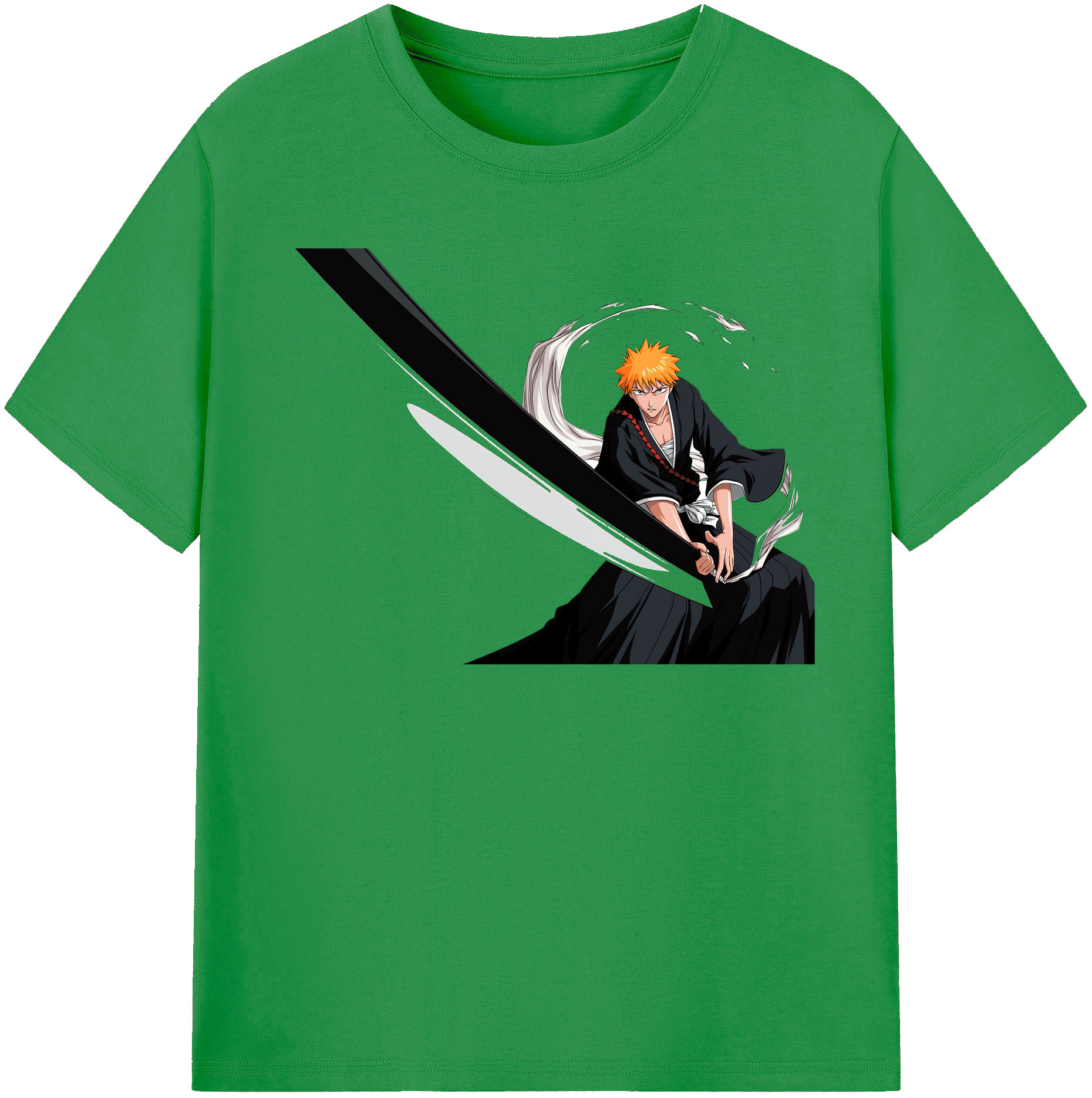 （画像用） ブリーチ 黒崎一護（くろさき いちご）BLEACH Kurosaki Ichigo レディースカジュアルプリントTシャツ（綿100％）