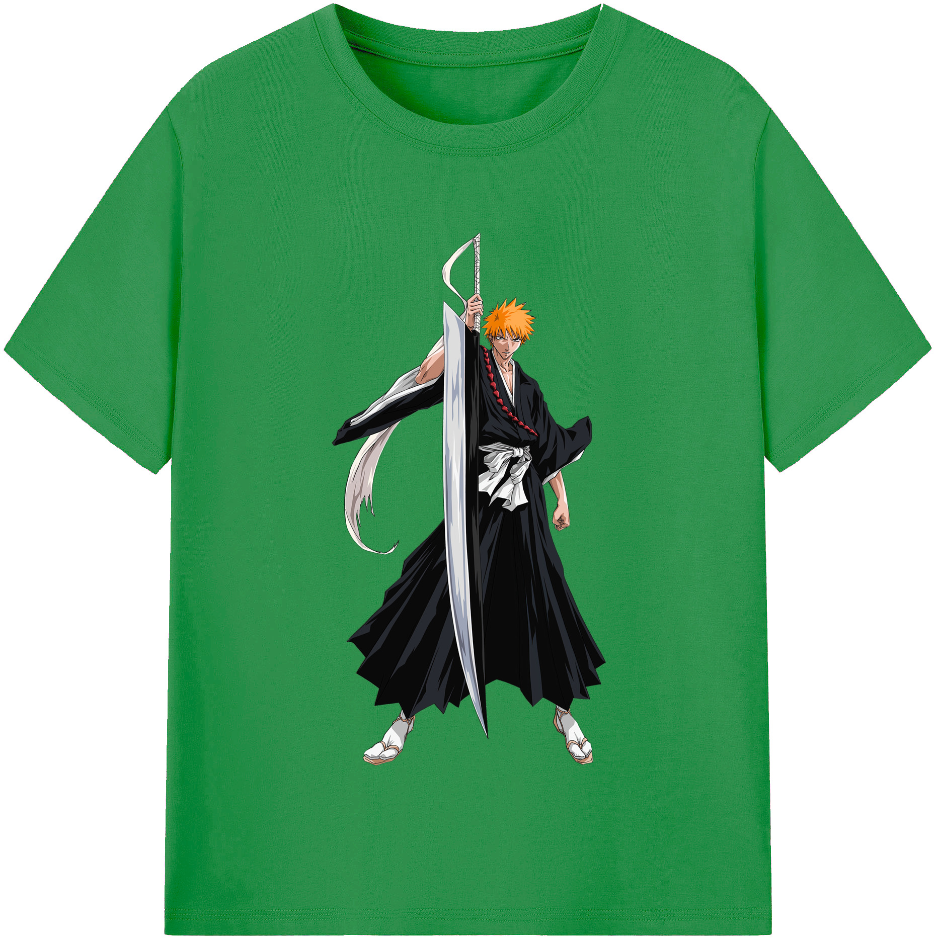 （画像用） ブリーチ 黒崎一護（くろさき いちご）BLEACH Kurosaki Ichigo レディースカジュアルプリントTシャツ（綿100％）