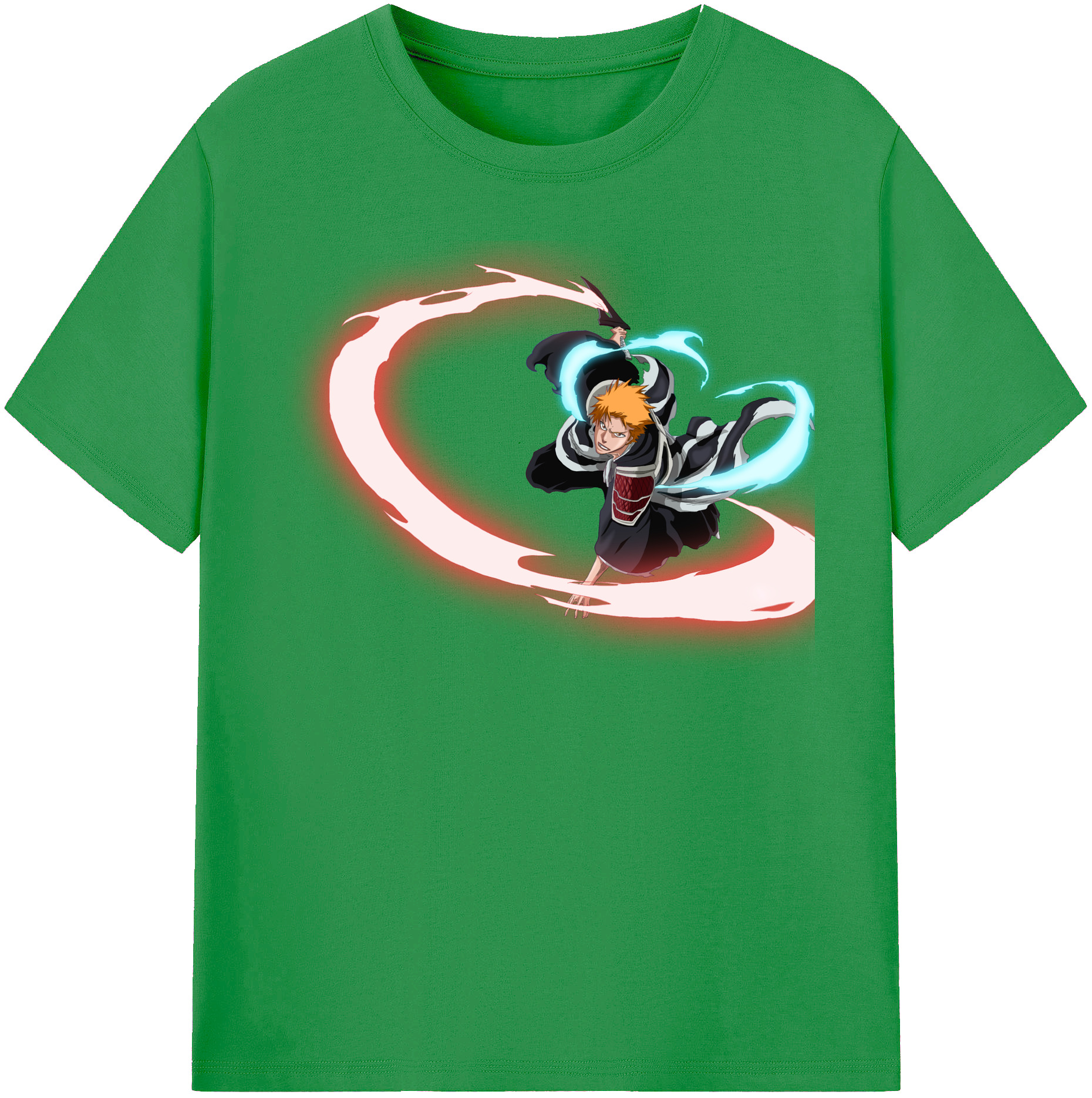 （画像用） ブリーチ 黒崎一護（くろさき いちご）BLEACH Kurosaki Ichigo レディースカジュアルプリントTシャツ（綿100％）