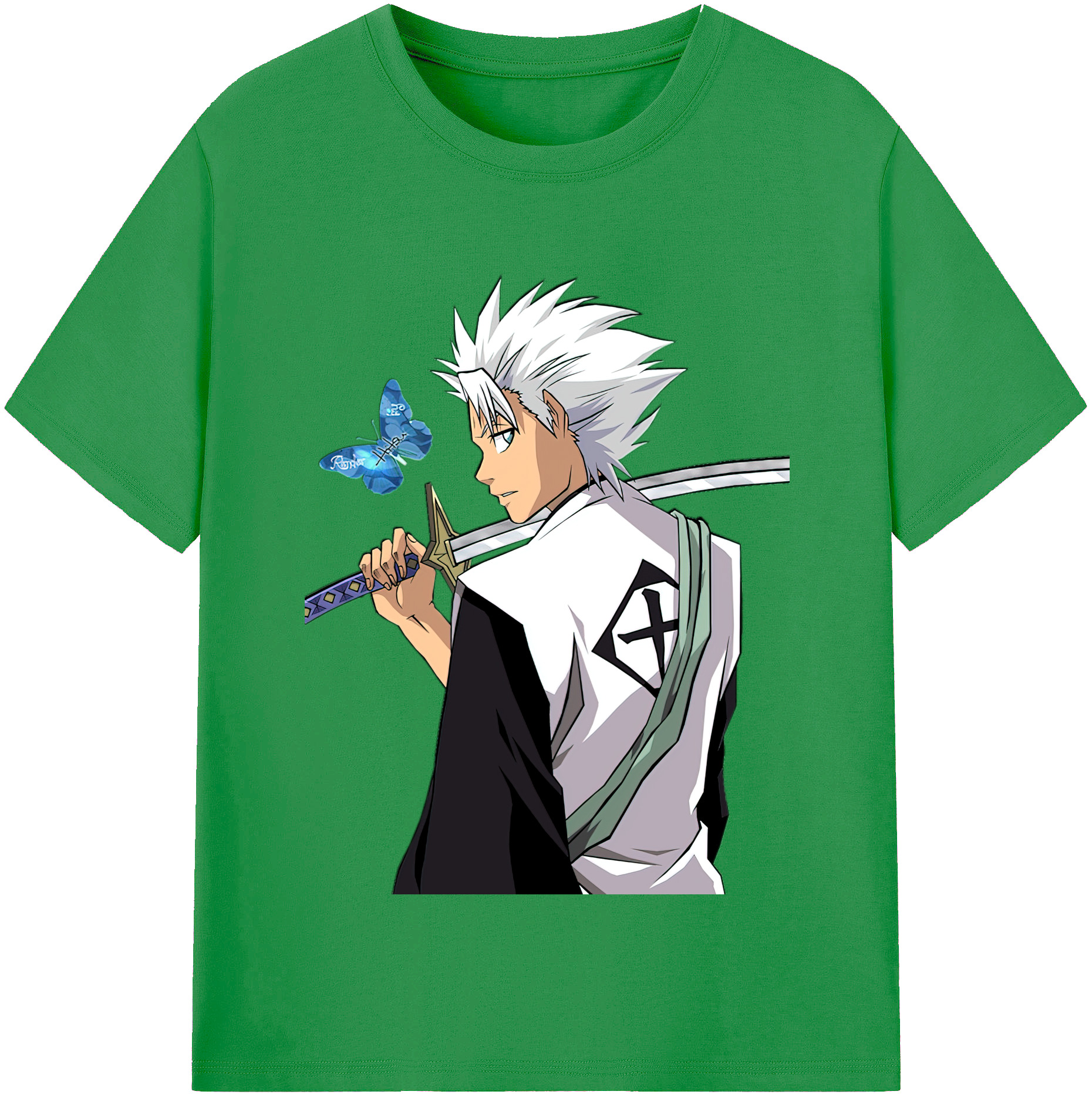 （画像用） ブリーチ 日番谷冬獅郎（ひつがや とうしろう） BLEACH Hitsugaya Toushirou レディースカジュアルプリントTシャツ（綿100％）