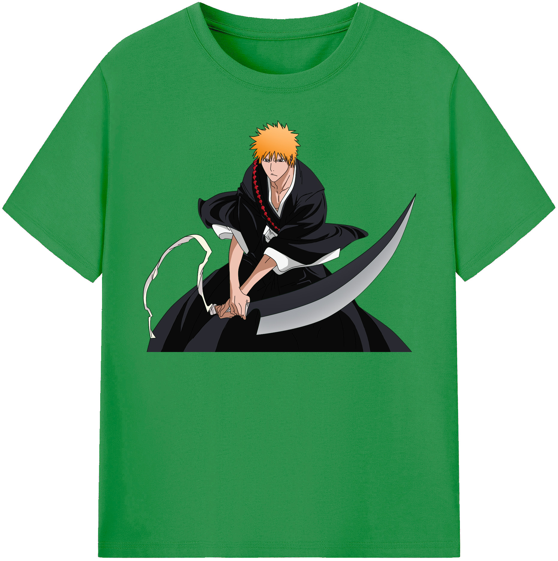 （画像用） ブリーチ 黒崎一護（くろさき いちご）BLEACH Kurosaki Ichigo レディースカジュアルプリントTシャツ（綿100％）