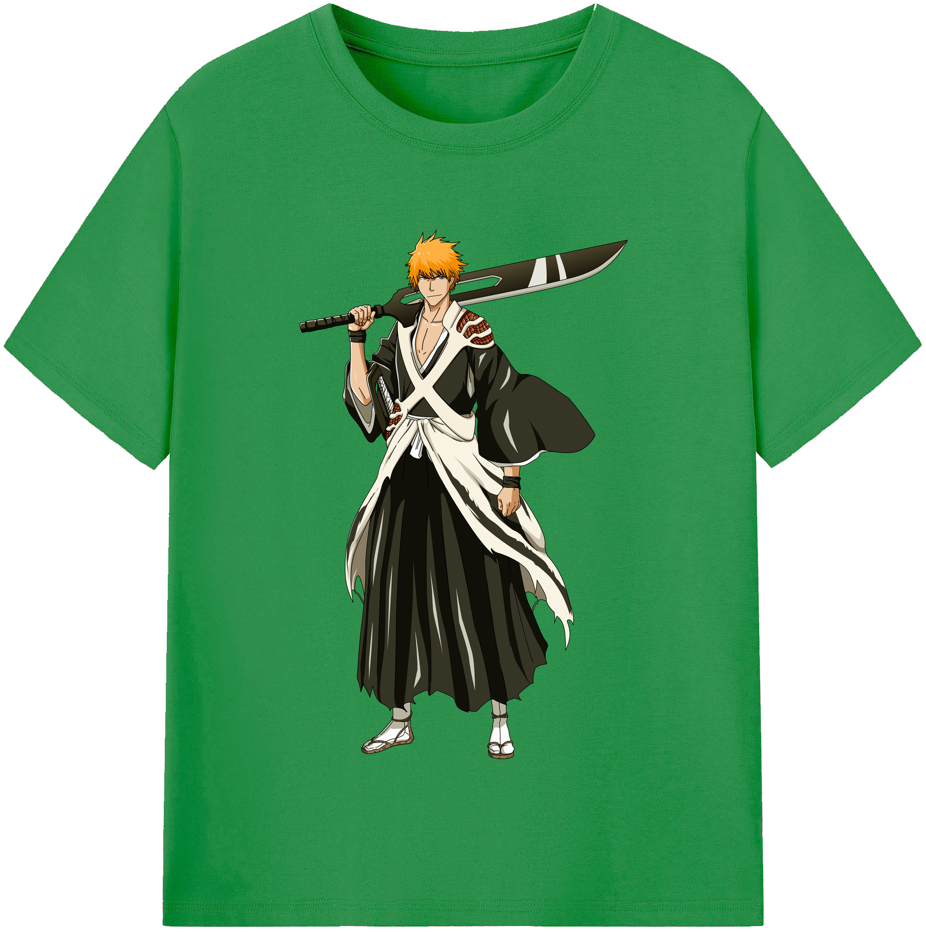 （画像用） ブリーチ 黒崎一護（くろさき いちご）BLEACH Kurosaki Ichigo レディースカジュアルプリントTシャツ（綿100％）