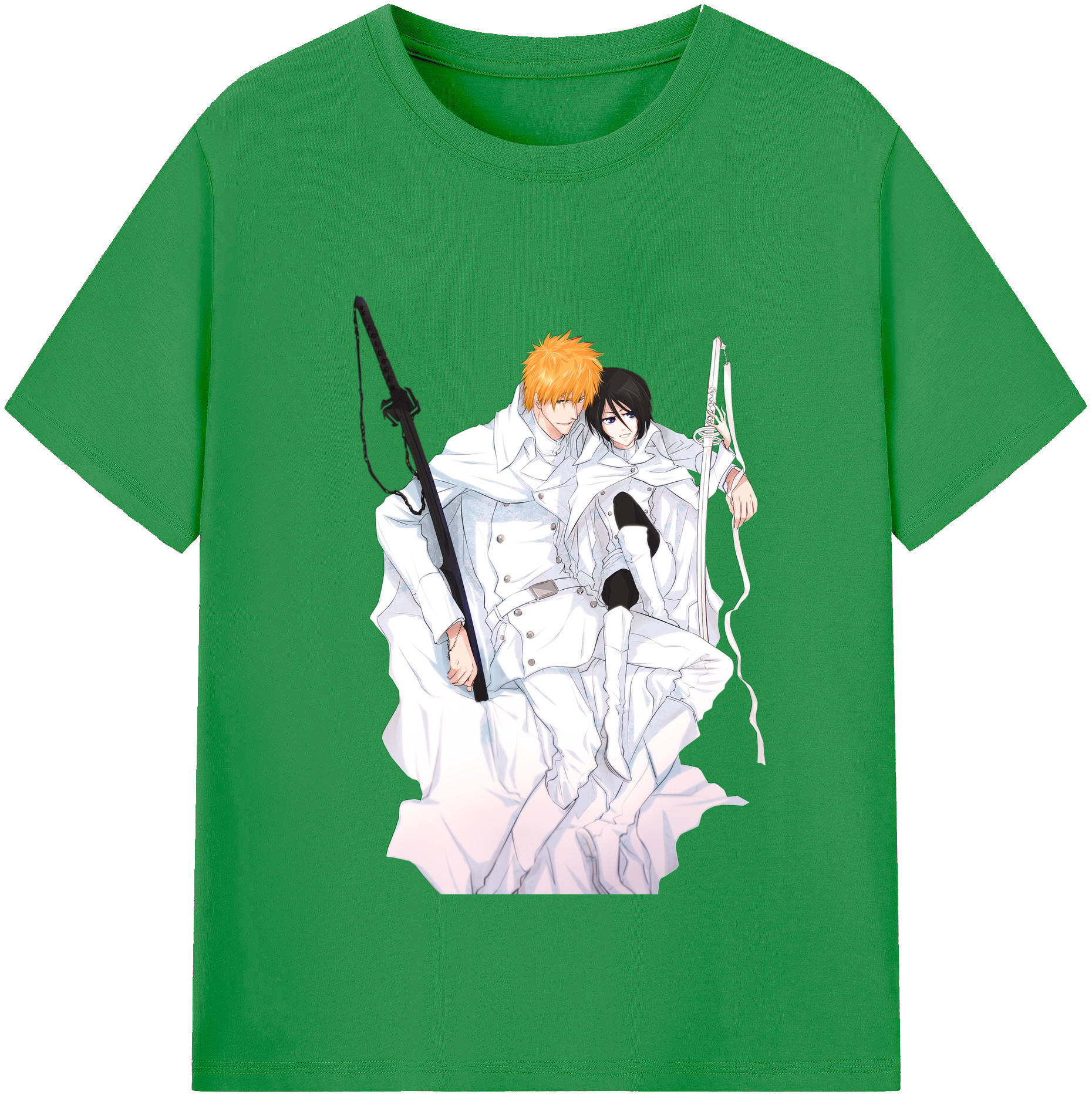 （画像用） ブリーチ 黒崎一護（くろさき いちご）BLEACH Kurosaki Ichigo レディースカジュアルプリントTシャツ（綿100％）