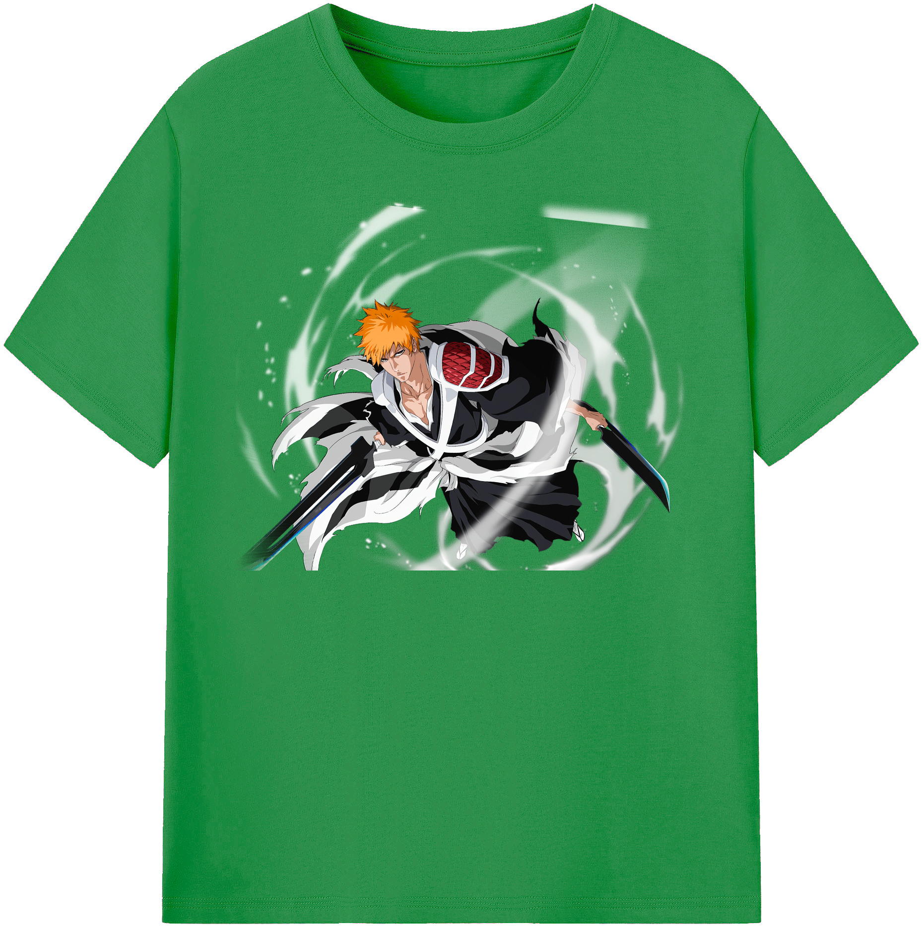 （画像用） ブリーチ 黒崎一護（くろさき いちご）BLEACH Kurosaki Ichigo レディースカジュアルプリントTシャツ（綿100％）