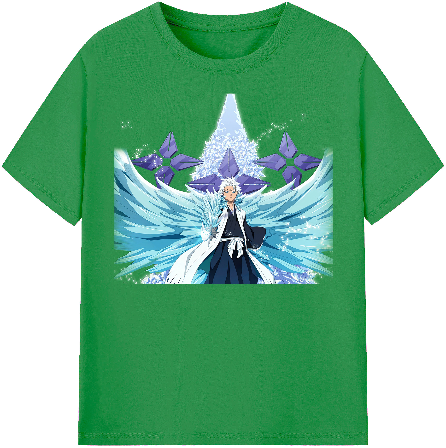 （画像用） ブリーチ 日番谷冬獅郎（ひつがや とうしろう） BLEACH Hitsugaya Toushirou レディースカジュアルプリントTシャツ（綿100％）