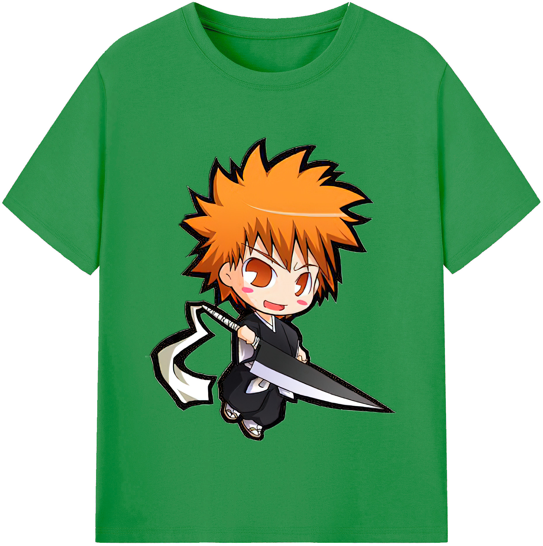 （画像用） ブリーチ 黒崎一護（くろさき いちご）BLEACH Kurosaki Ichigo レディースカジュアルプリントTシャツ（綿100％）