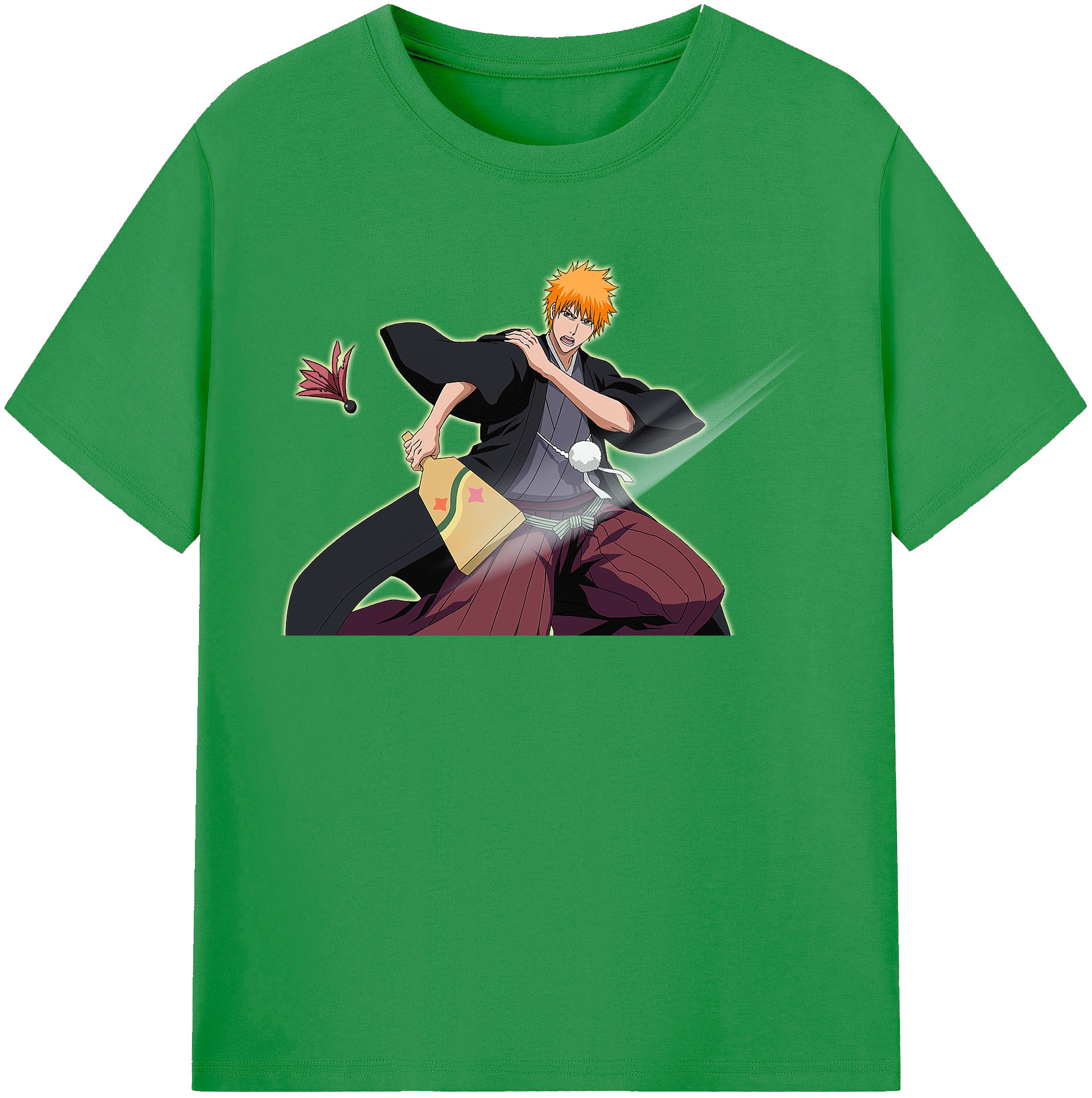 （画像用） ブリーチ 黒崎一護（くろさき いちご）BLEACH Kurosaki Ichigo レディースカジュアルプリントTシャツ（綿100％）