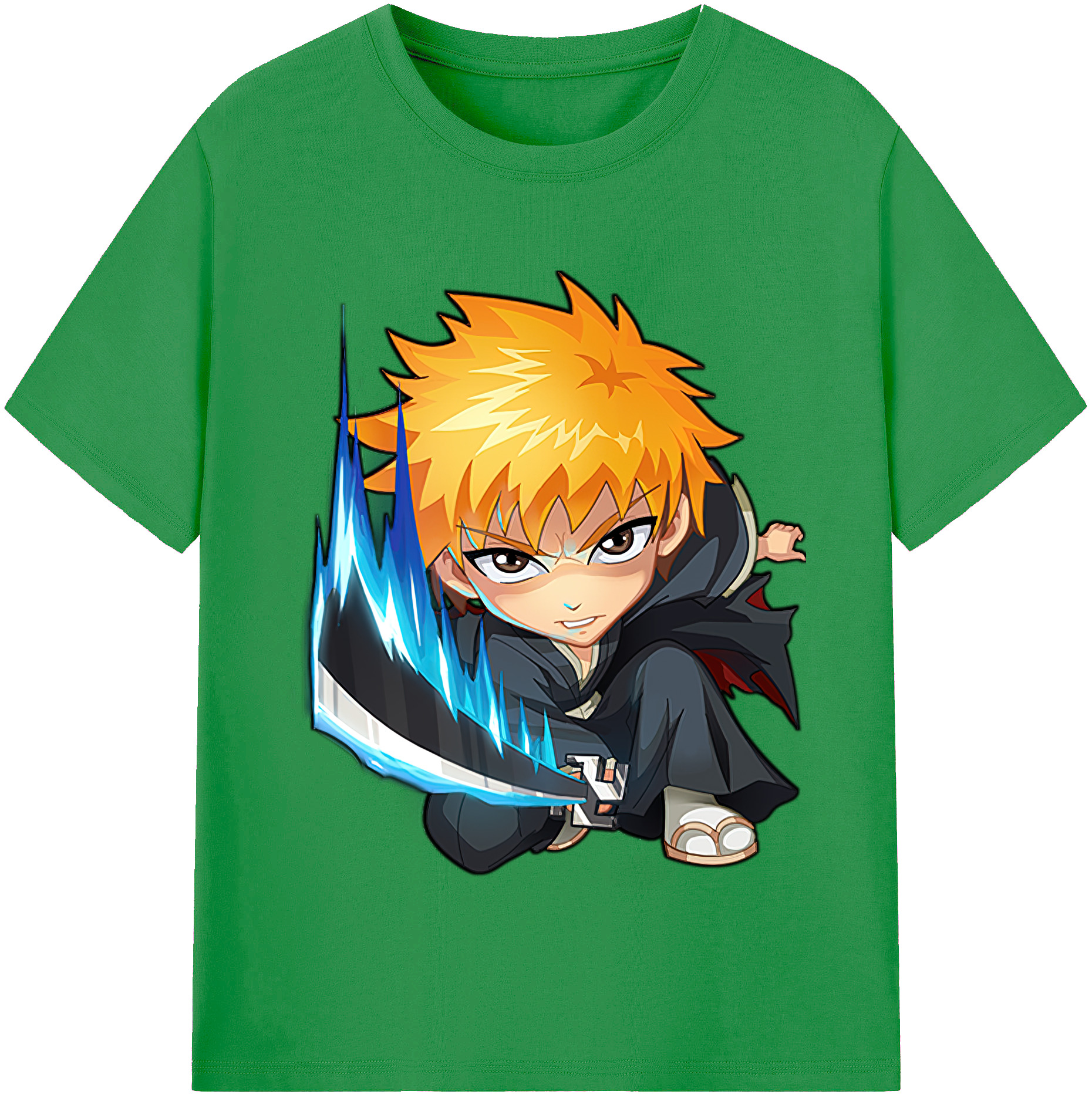 （画像用） ブリーチ 黒崎一護（くろさき いちご）BLEACH Kurosaki Ichigo レディースカジュアルプリントTシャツ（綿100％）