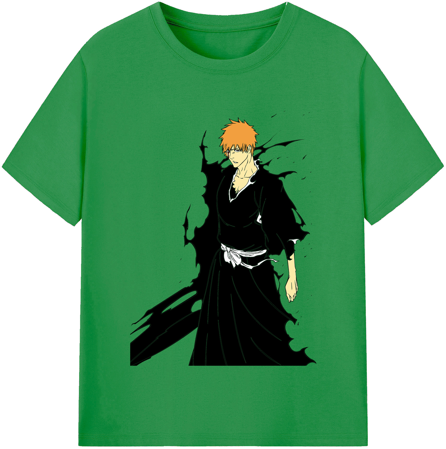 （画像用） ブリーチ 黒崎一護（くろさき いちご）BLEACH Kurosaki Ichigo レディースカジュアルプリントTシャツ（綿100％）