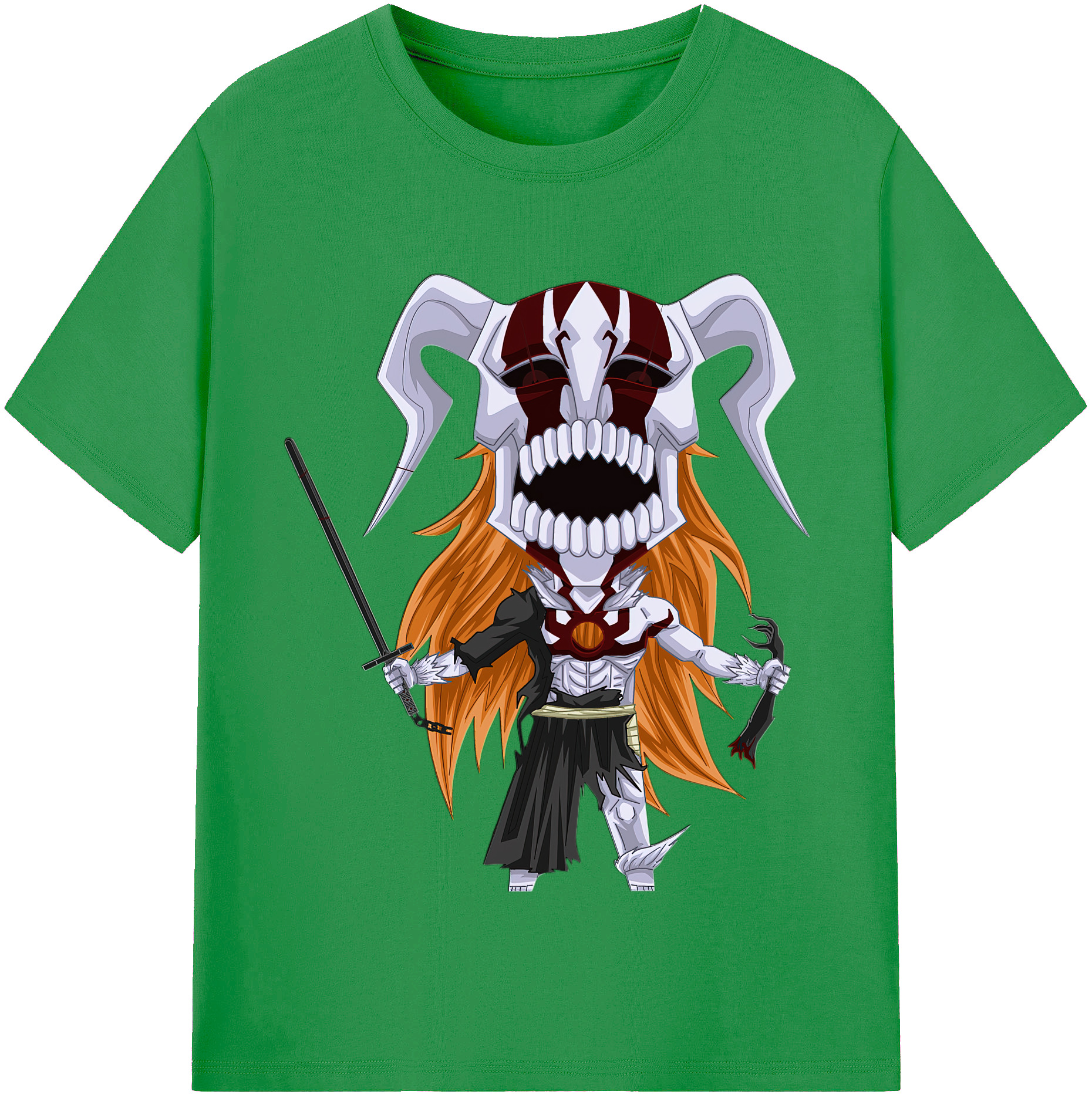 （画像用） ブリーチ 黒崎一護（くろさき いちご）BLEACH Kurosaki Ichigo レディースカジュアルプリントTシャツ（綿100％）