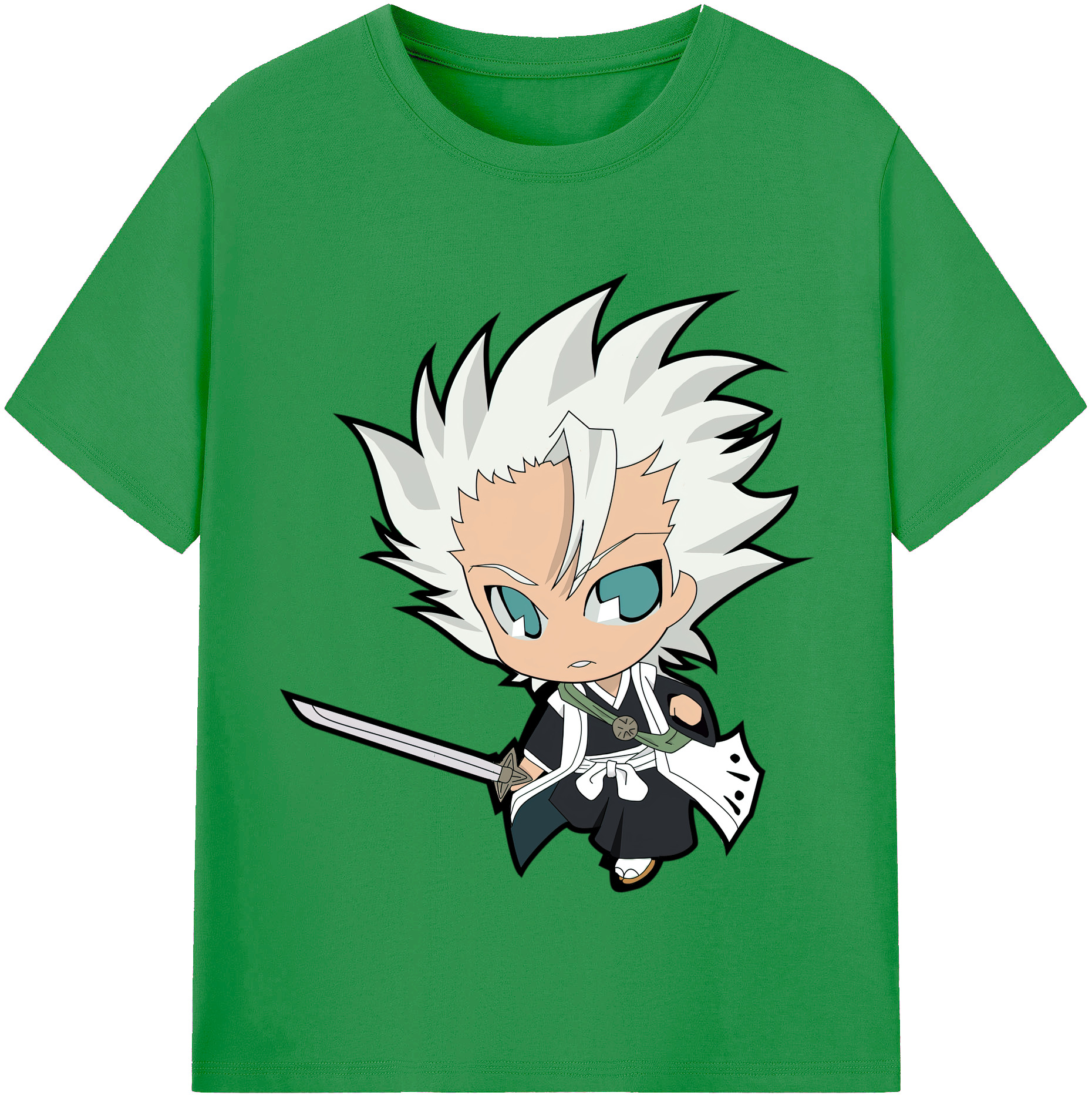 （画像用） ブリーチ 日番谷冬獅郎（ひつがや とうしろう） BLEACH Hitsugaya Toushirou レディースカジュアルプリントTシャツ（綿100％）