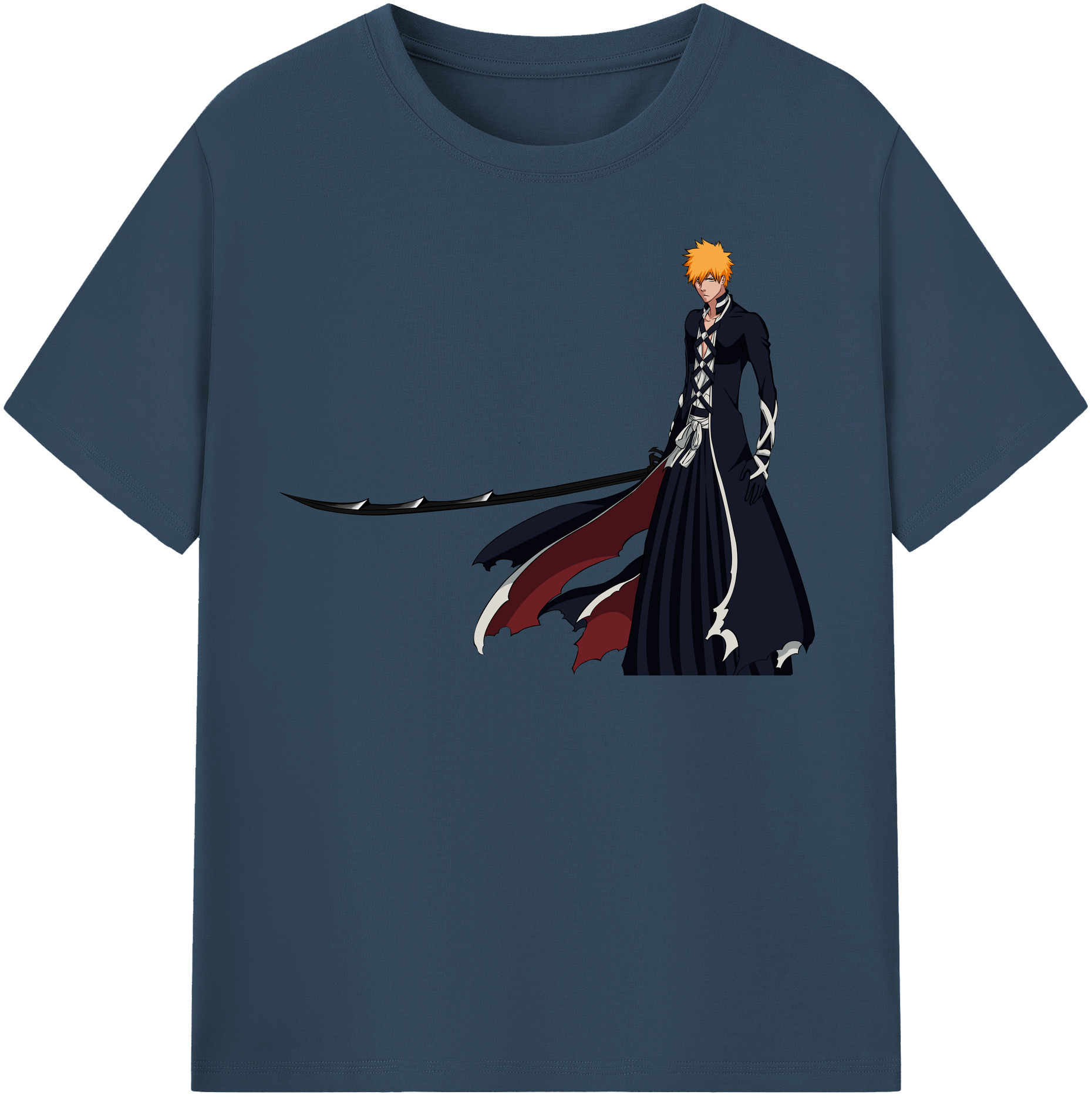 （画像用） ブリーチ 黒崎一護（くろさき いちご）BLEACH Kurosaki Ichigo レディースカジュアルプリントTシャツ（綿100％）