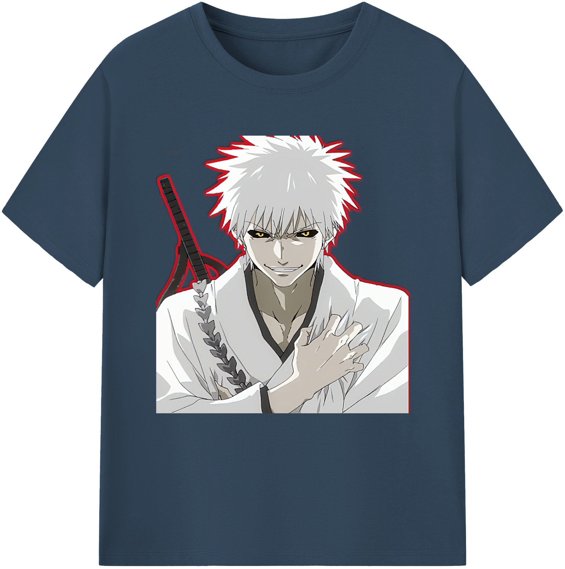 （画像用） ブリーチ 黒崎一護（くろさき いちご）BLEACH Kurosaki Ichigo レディースカジュアルプリントTシャツ（綿100％）
