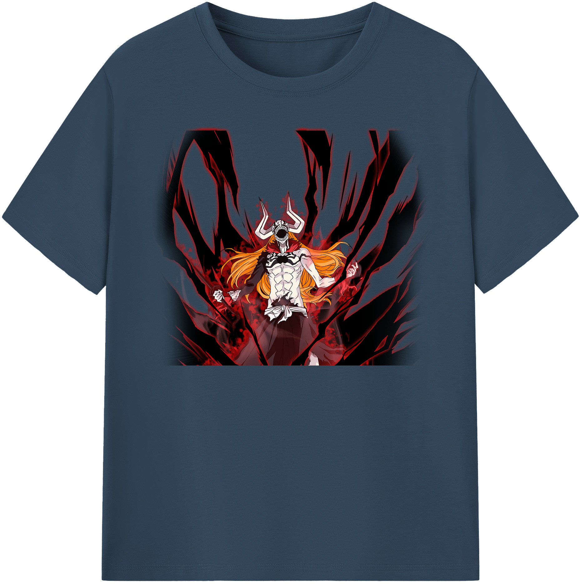 （画像用） ブリーチ 黒崎一護（くろさき いちご）BLEACH Kurosaki Ichigo レディースカジュアルプリントTシャツ（綿100％）