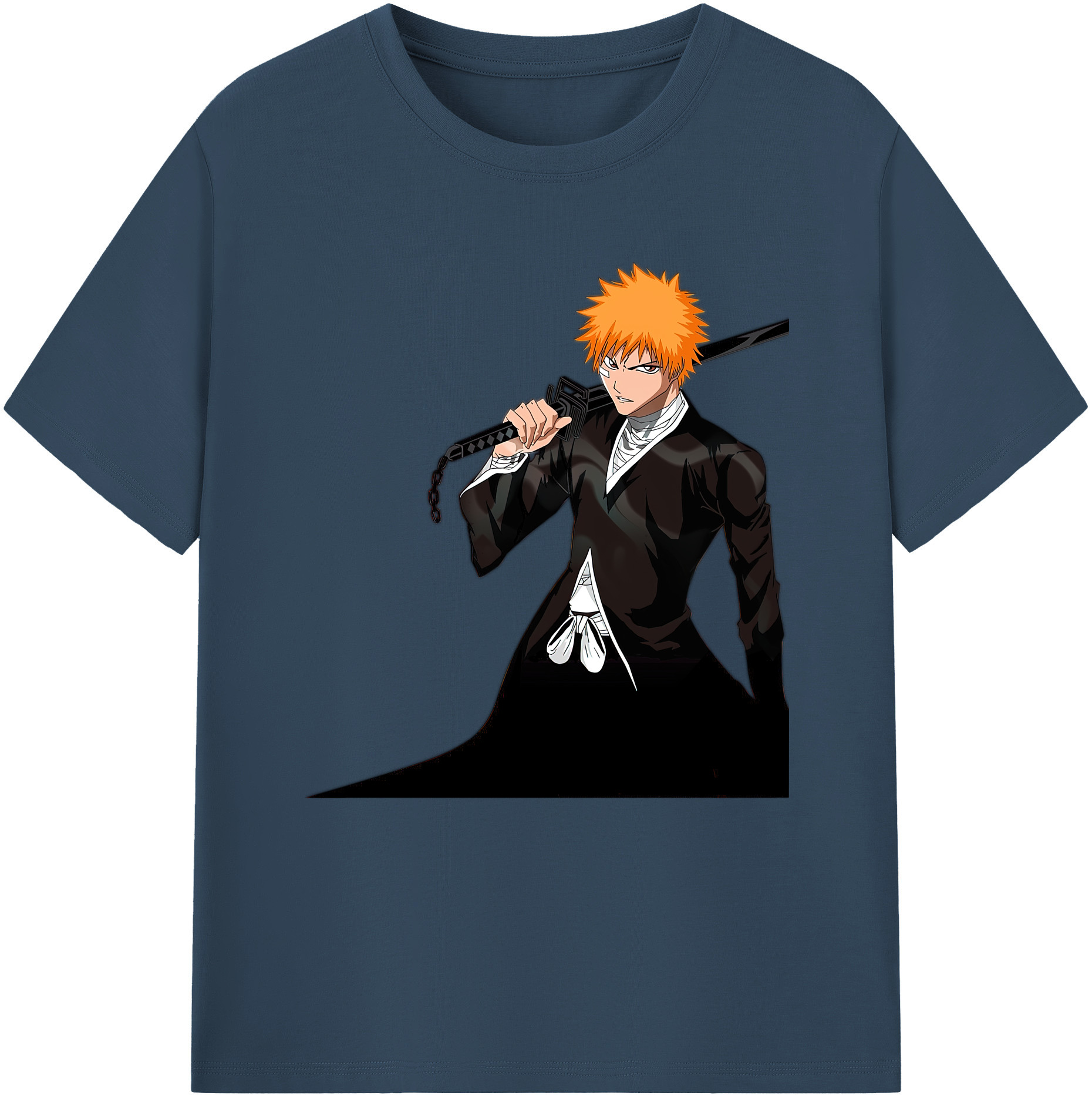 （画像用） ブリーチ 黒崎一護（くろさき いちご）BLEACH Kurosaki Ichigo レディースカジュアルプリントTシャツ（綿100％）