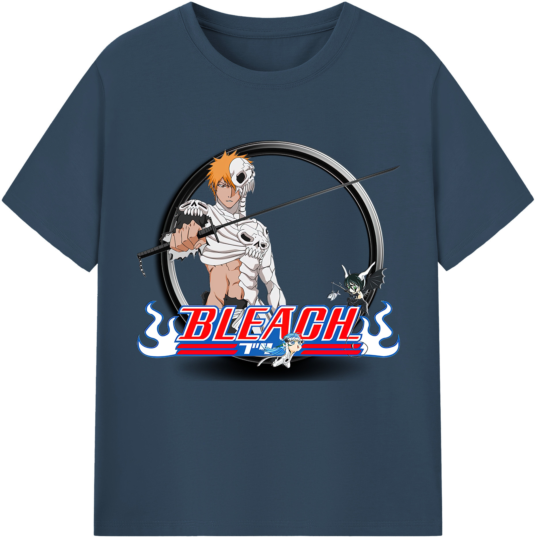 （画像用） ブリーチ 黒崎一護（くろさき いちご）BLEACH Kurosaki Ichigo レディースカジュアルプリントTシャツ（綿100％）