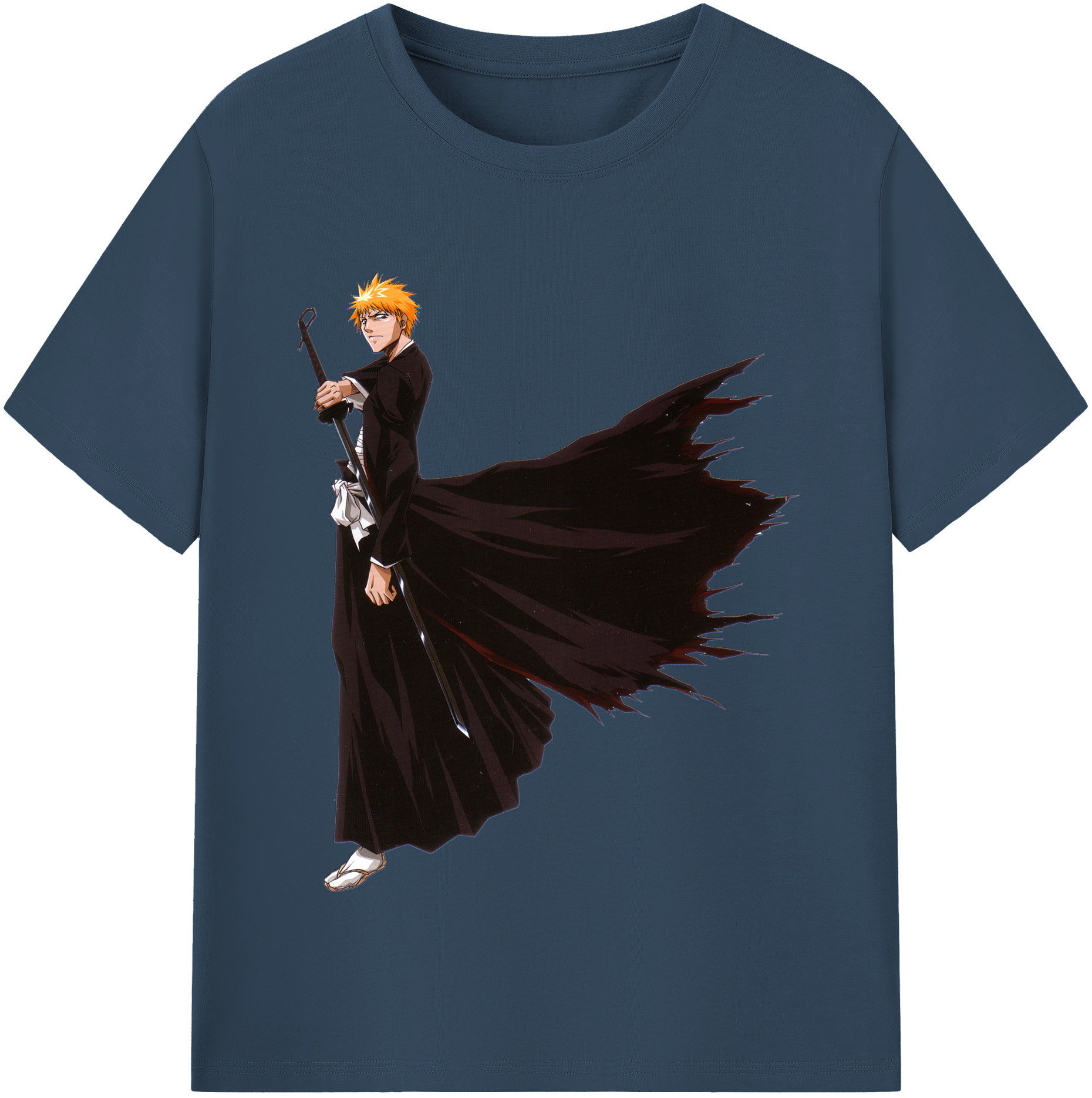 （画像用） ブリーチ 黒崎一護（くろさき いちご）BLEACH Kurosaki Ichigo レディースカジュアルプリントTシャツ（綿100％）