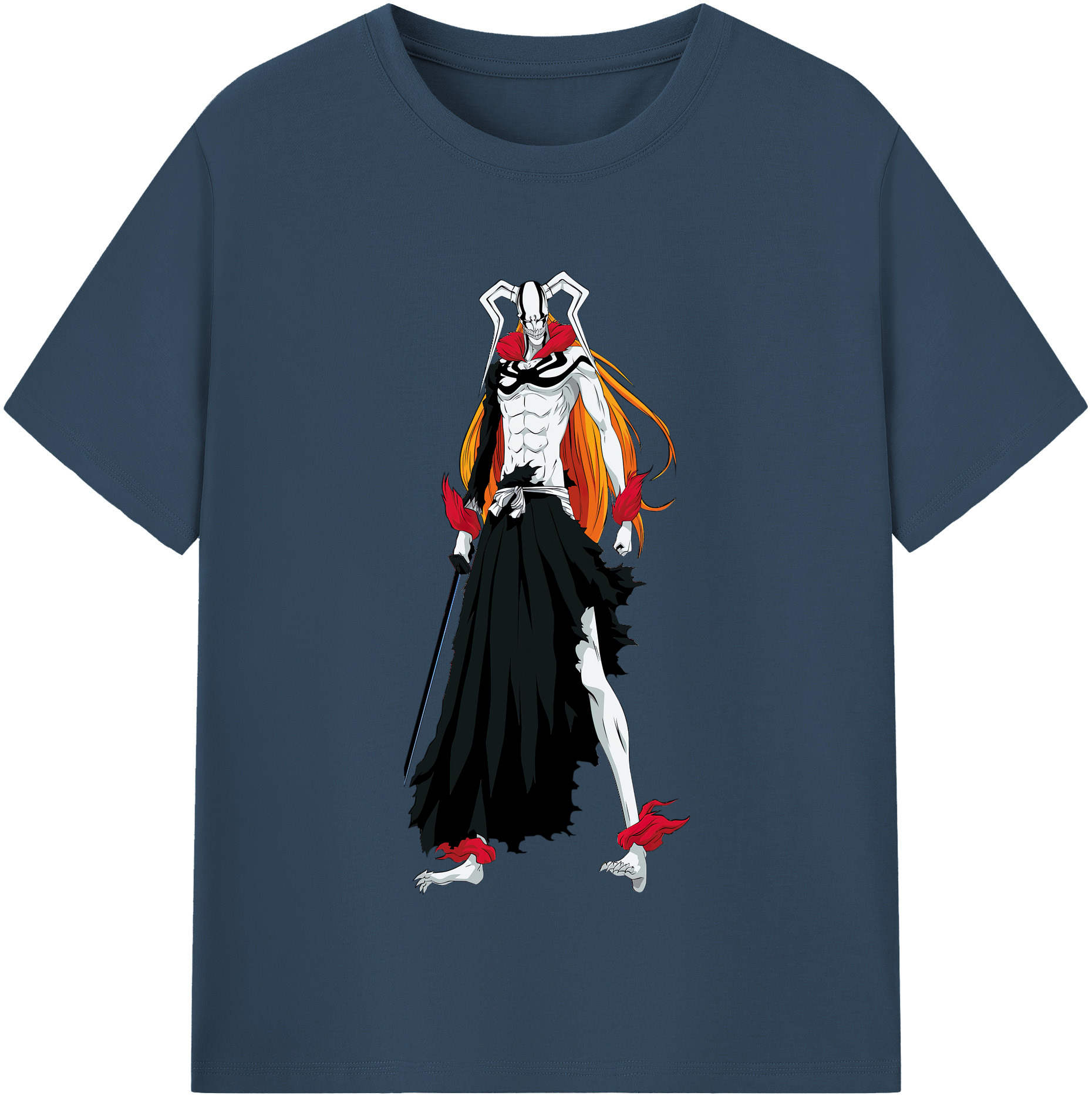 （画像用） ブリーチ 黒崎一護（くろさき いちご）BLEACH Kurosaki Ichigo レディースカジュアルプリントTシャツ（綿100％）
