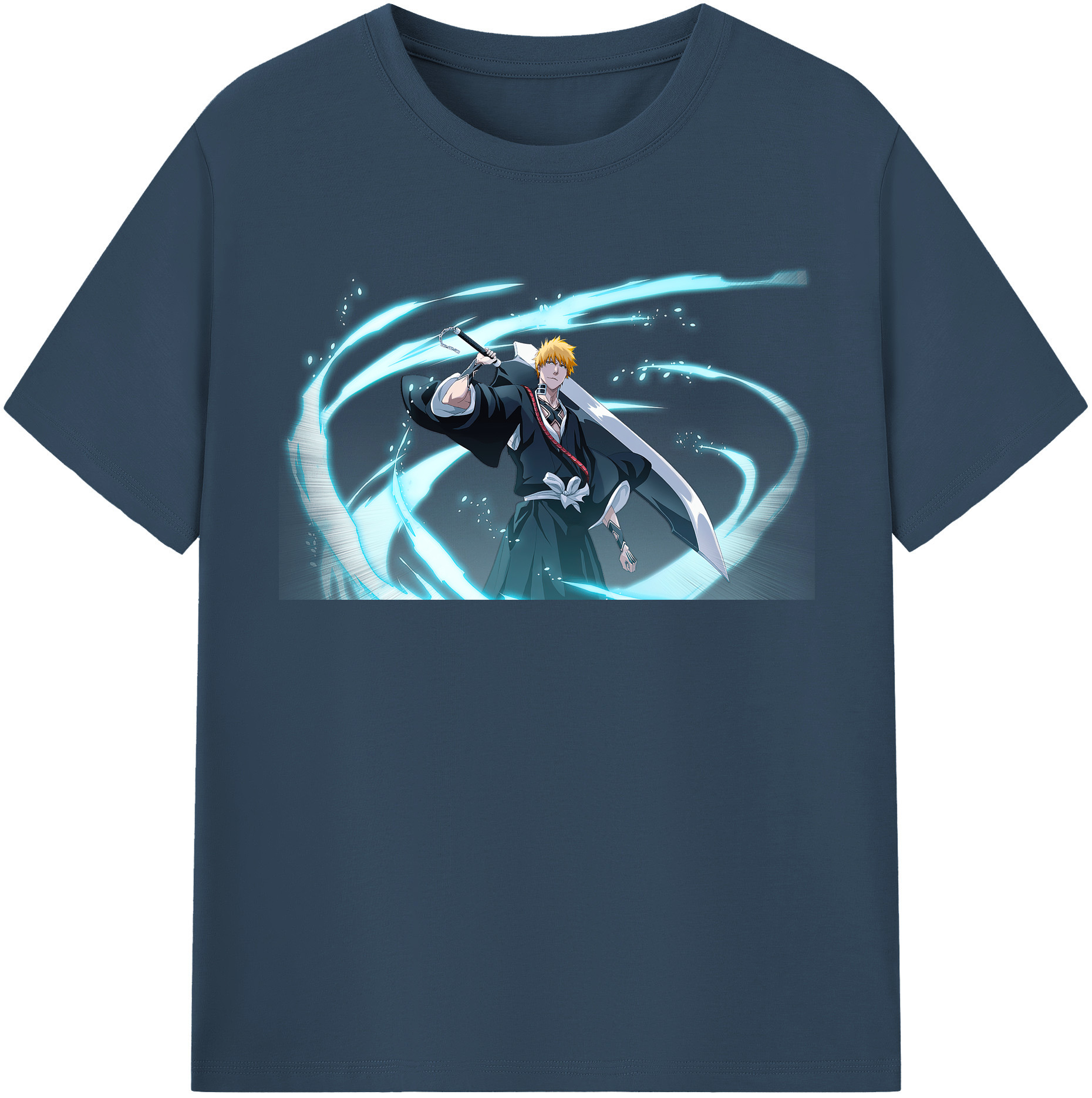 （画像用） ブリーチ 黒崎一護（くろさき いちご）BLEACH Kurosaki Ichigo レディースカジュアルプリントTシャツ（綿100％）