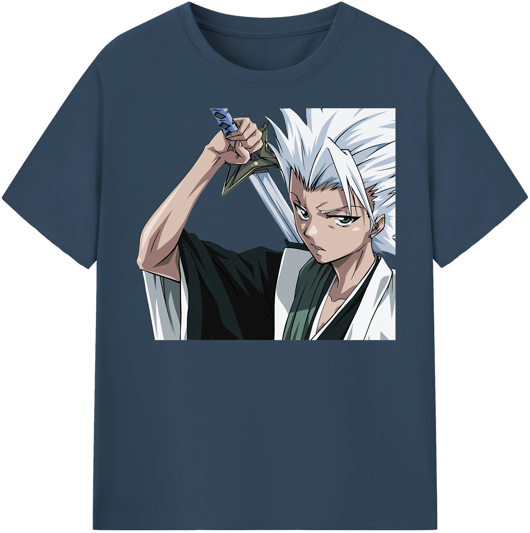 （画像用） ブリーチ 日番谷冬獅郎（ひつがや とうしろう） BLEACH Hitsugaya Toushirou レディースカジュアルプリントTシャツ（綿100％）