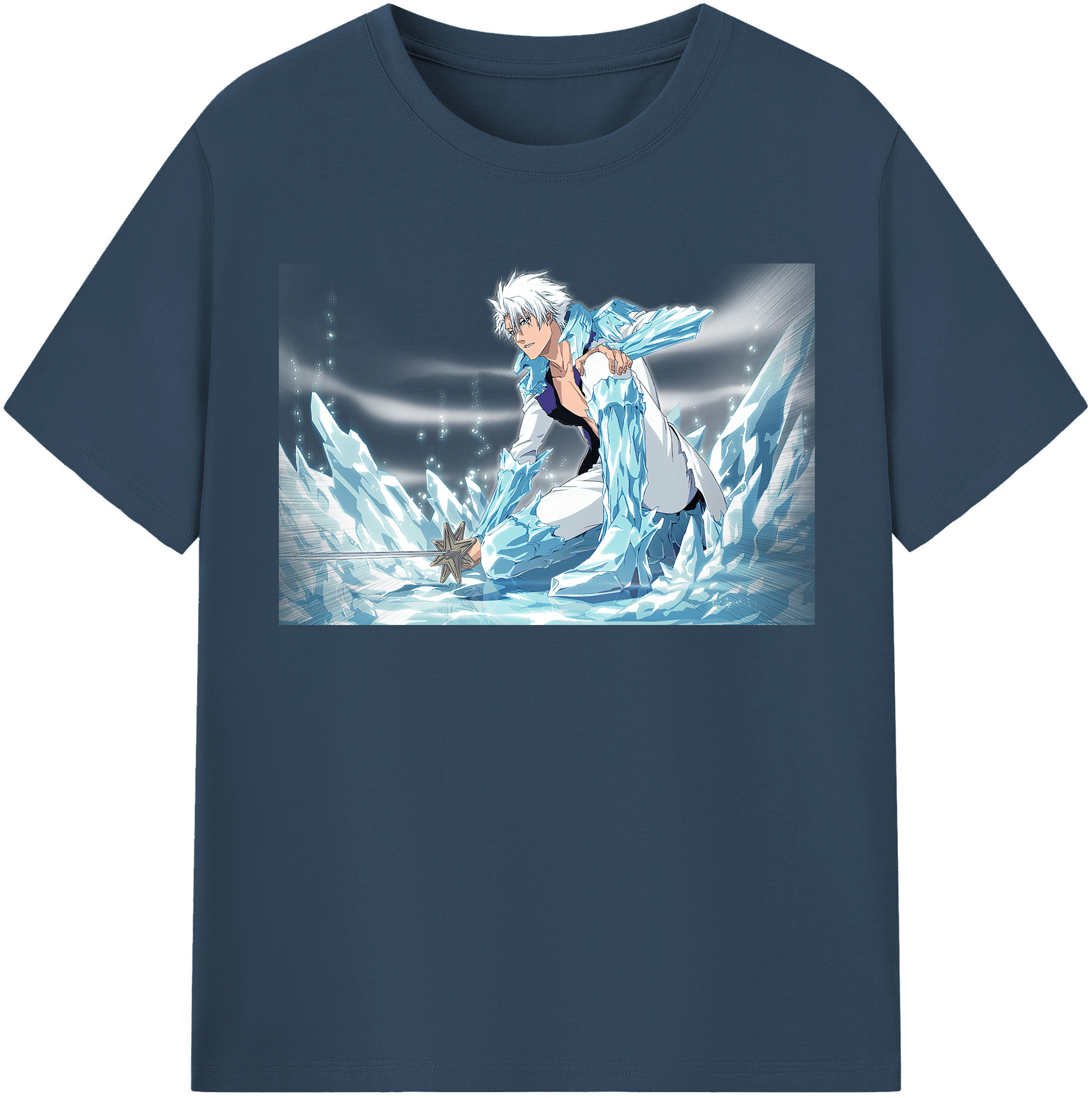 （画像用） ブリーチ 日番谷冬獅郎（ひつがや とうしろう） BLEACH Hitsugaya Toushirou レディースカジュアルプリントTシャツ（綿100％）