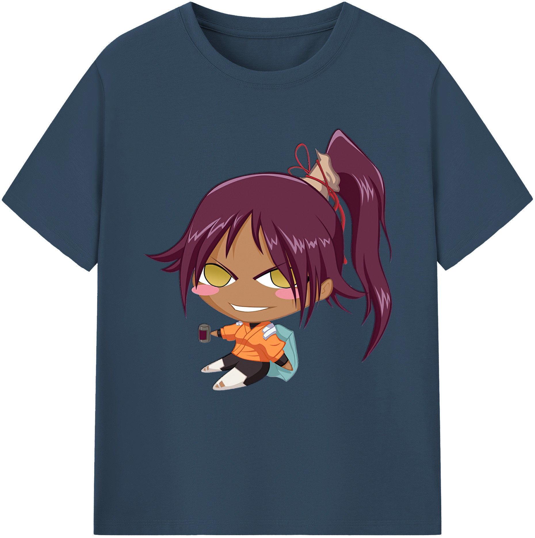 （画像用） ブリーチ 四楓院 夜一（しほういん よるいち） BLEACH Shihouin Yoruichi レディースカジュアルプリントTシャツ（綿100％）