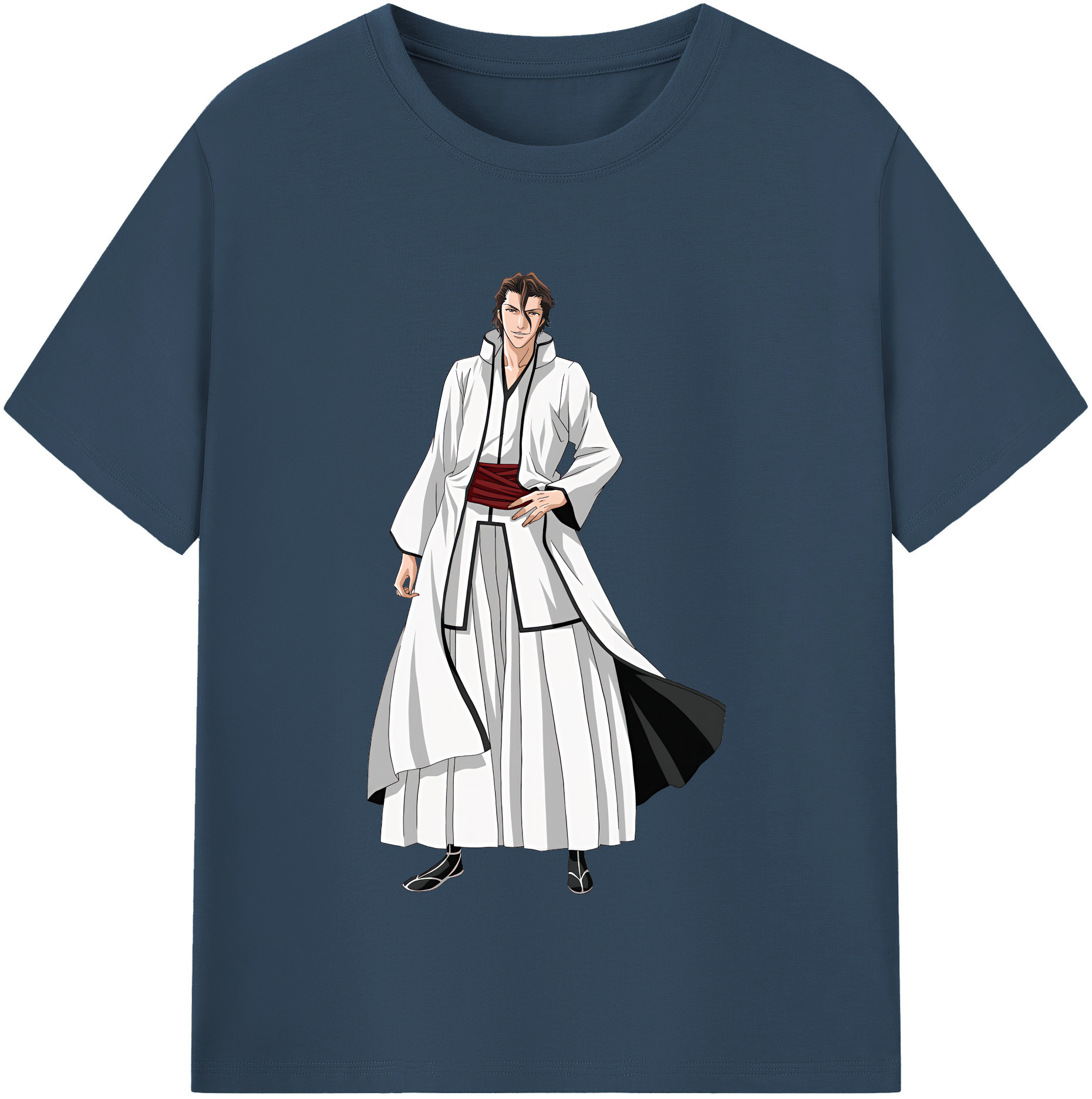 （画像用） ブリーチ 藍染 惣右介（あいぜん そうすけ） BLEACH Aizen Sousuke レディースカジュアルプリントTシャツ（綿100％）