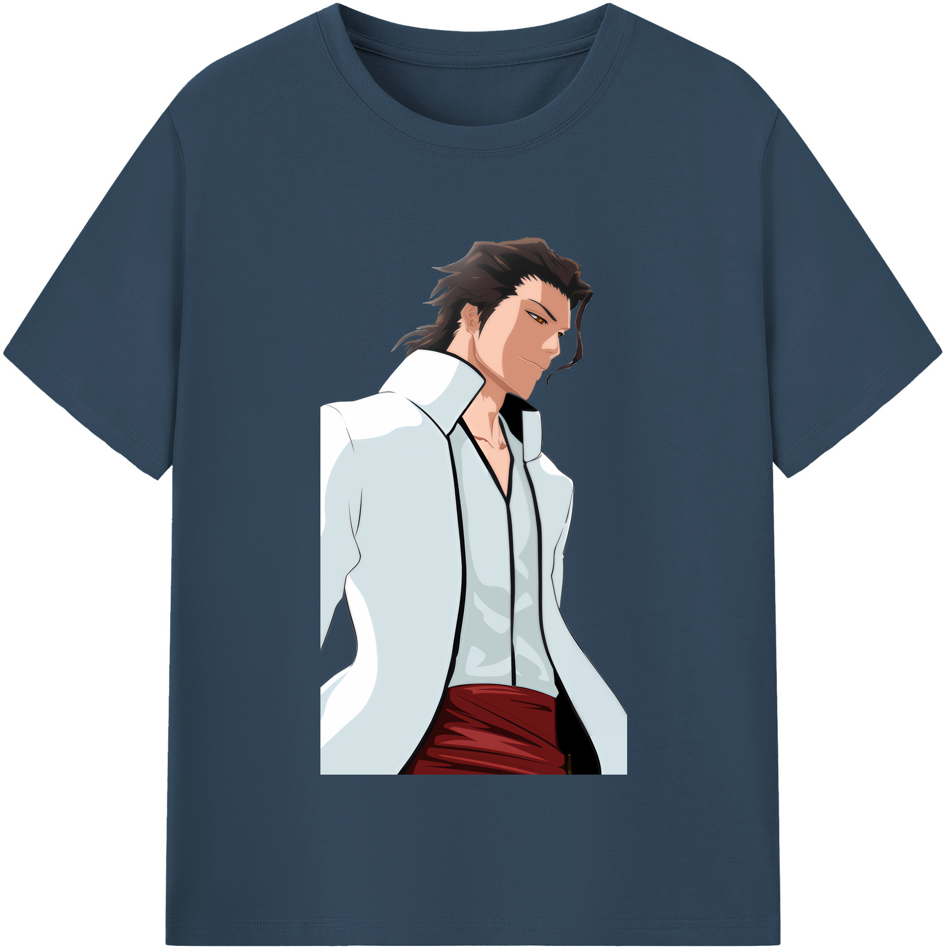 （画像用） ブリーチ 藍染 惣右介（あいぜん そうすけ） BLEACH Aizen Sousuke レディースカジュアルプリントTシャツ（綿100％）