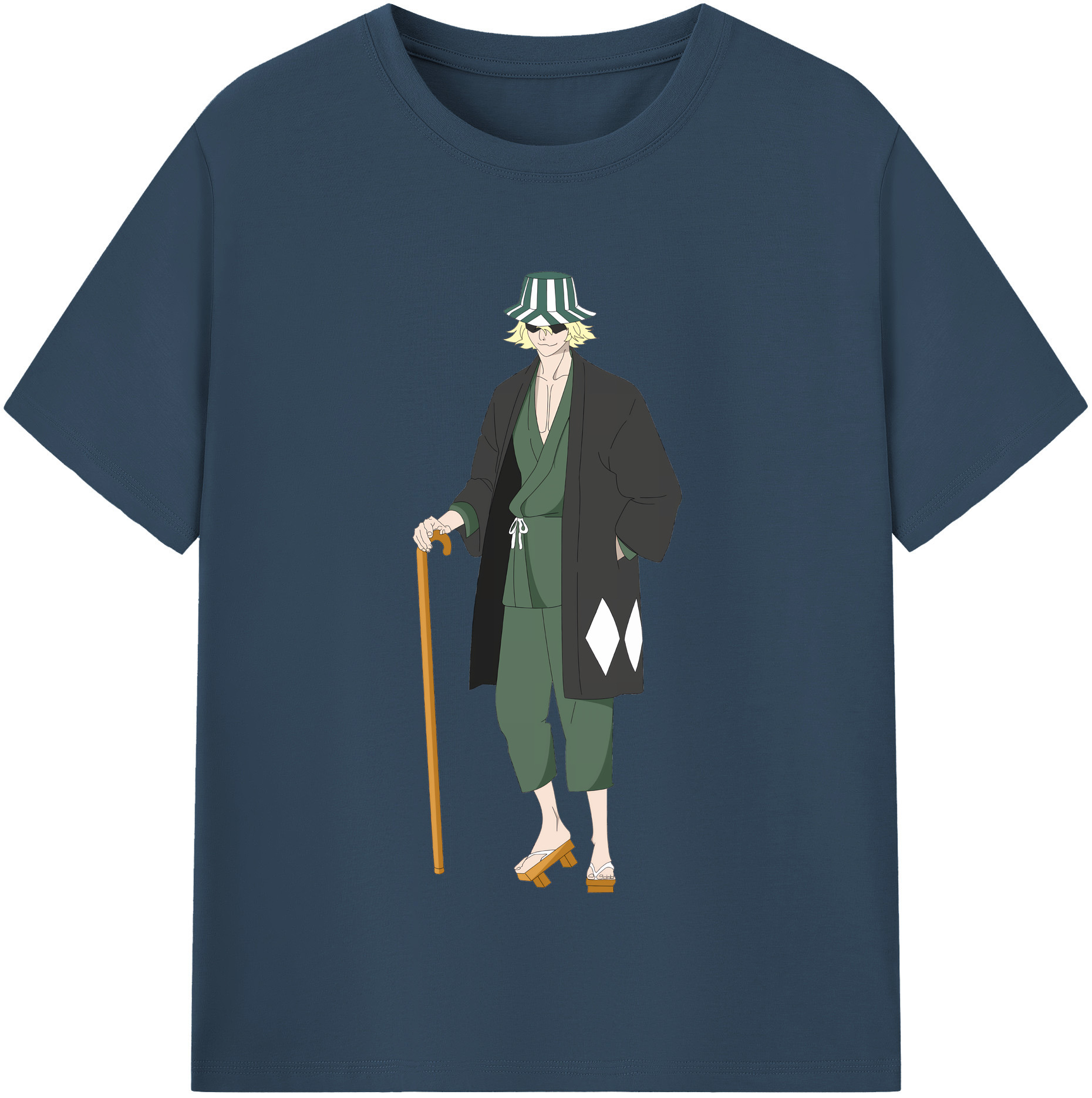 （画像用） "ブリーチ 浦原 喜助（うらはら きすけ） BLEACH Urahara Kisuke " レディースカジュアルプリントTシャツ（綿100％）