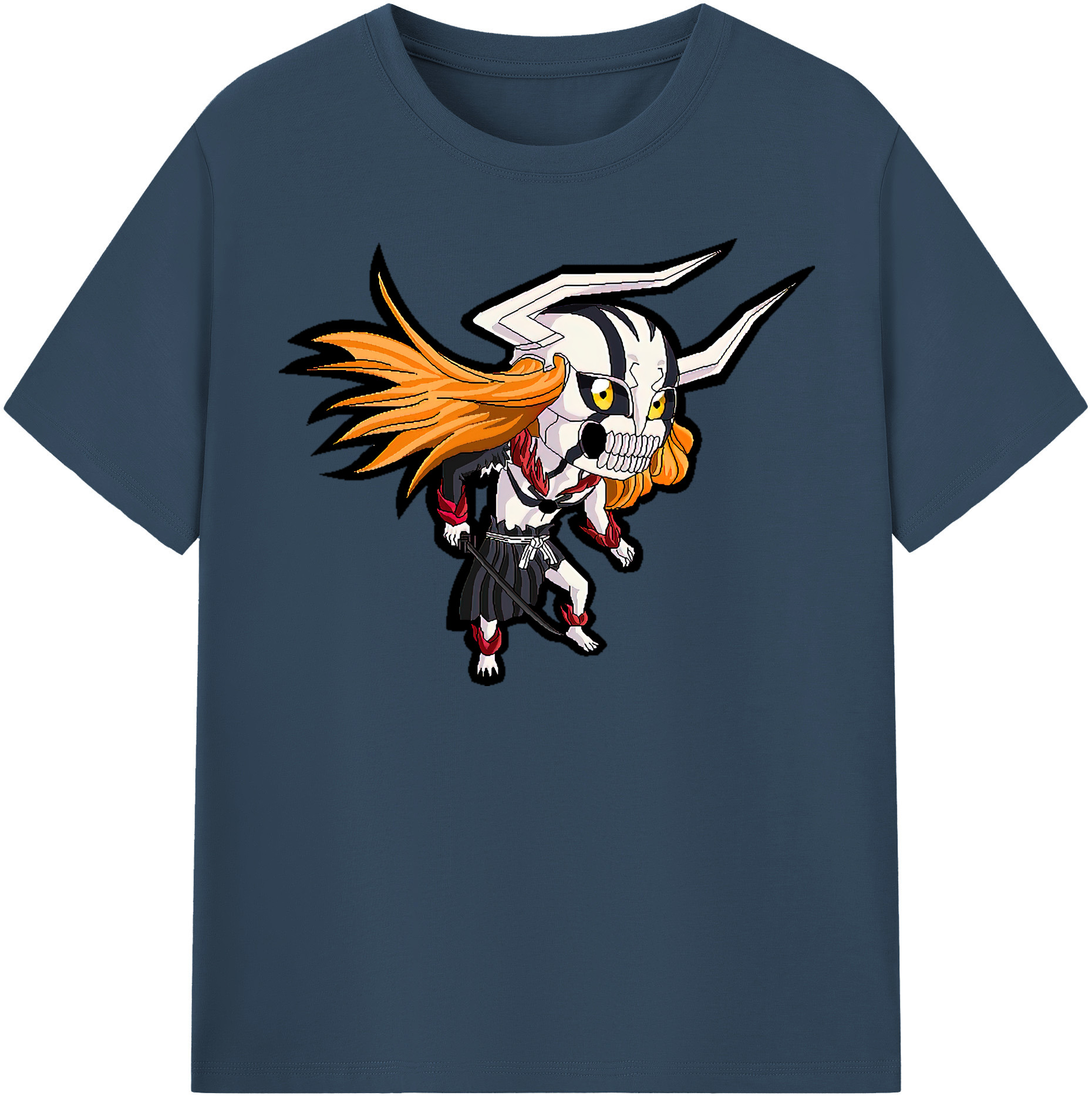 （画像用） ブリーチ 黒崎一護（くろさき いちご）BLEACH Kurosaki Ichigo レディースカジュアルプリントTシャツ（綿100％）