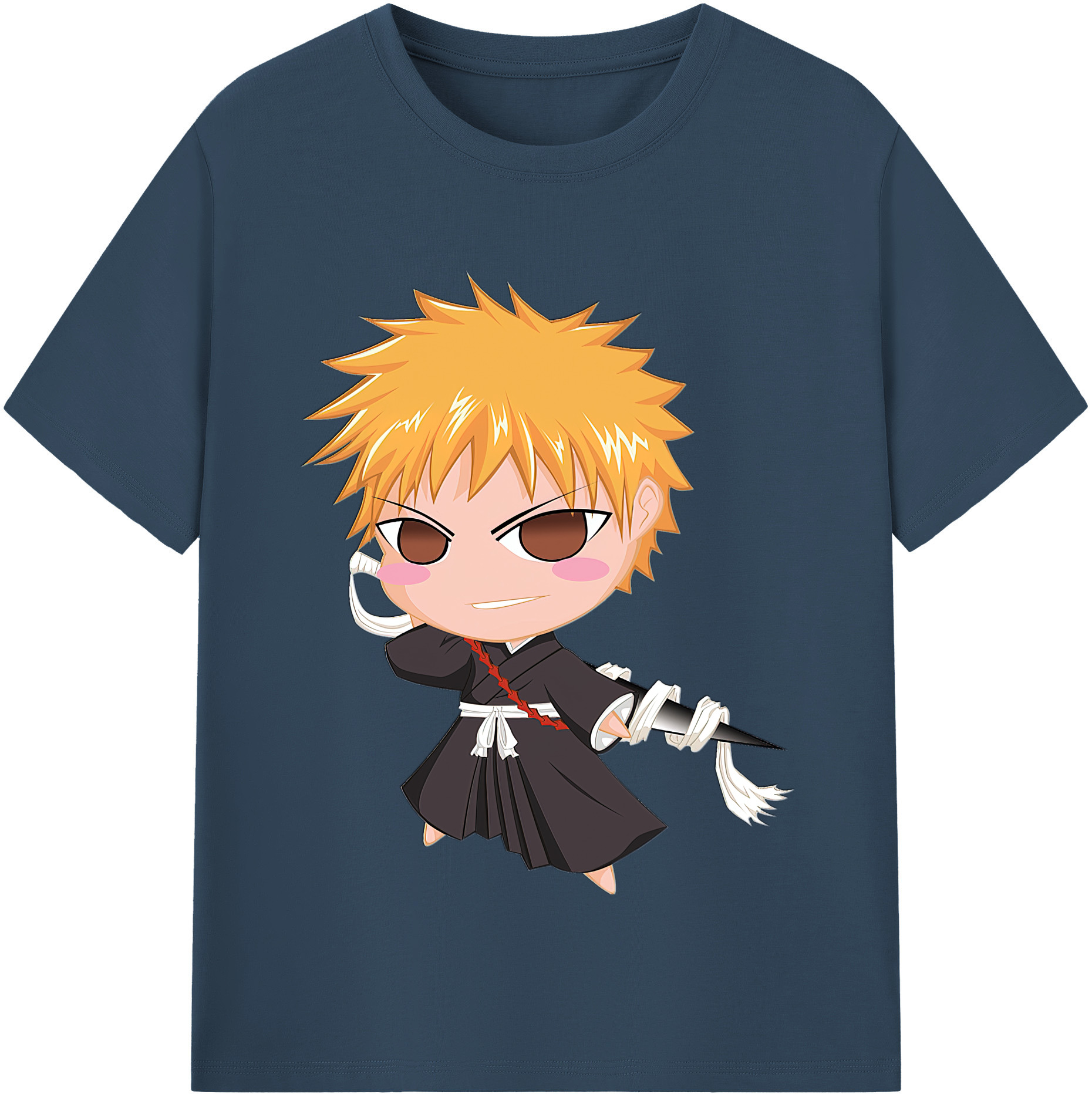（画像用） ブリーチ 黒崎一護（くろさき いちご）BLEACH Kurosaki Ichigo レディースカジュアルプリントTシャツ（綿100％）