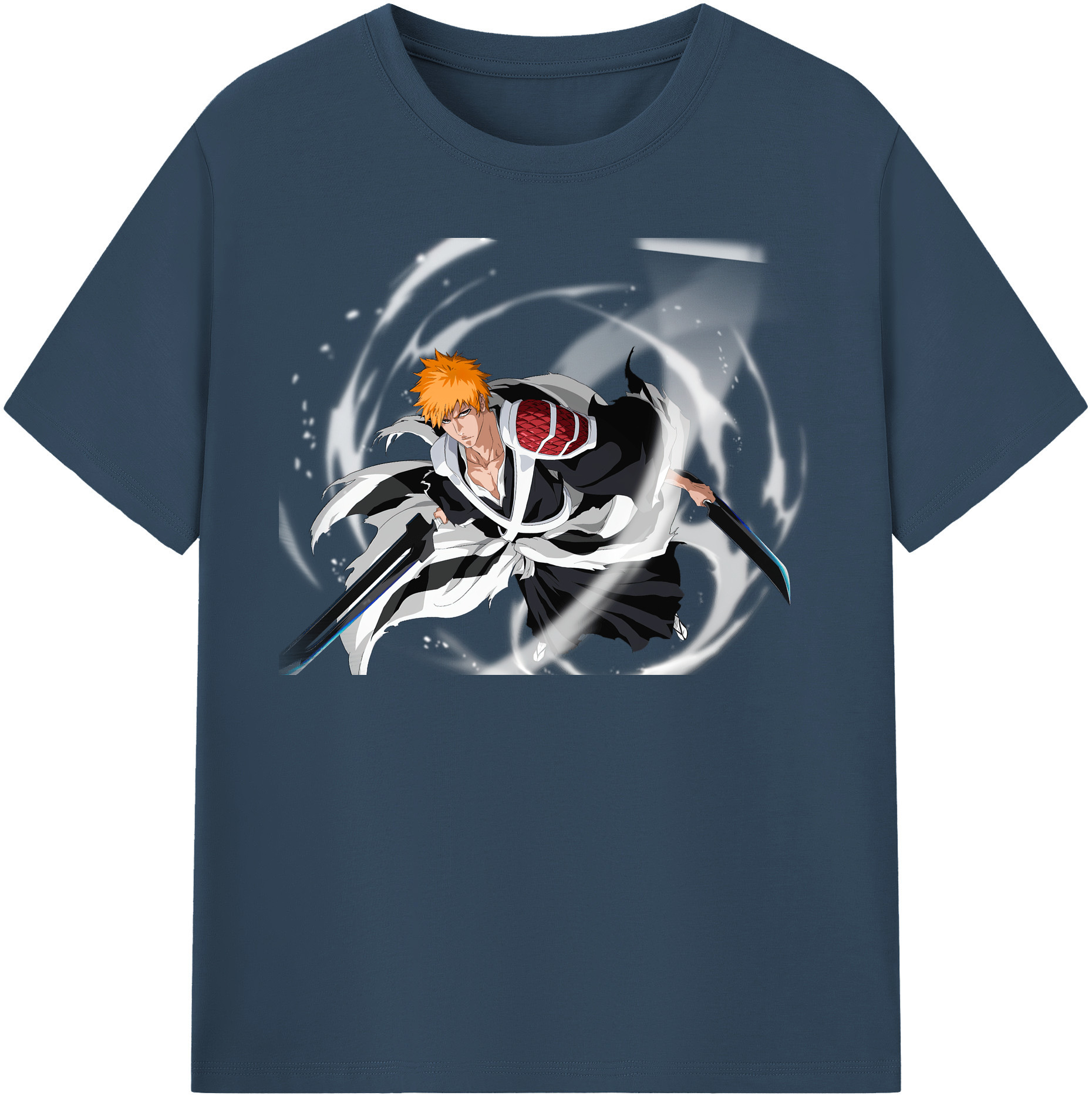 （画像用） ブリーチ 黒崎一護（くろさき いちご）BLEACH Kurosaki Ichigo レディースカジュアルプリントTシャツ（綿100％）
