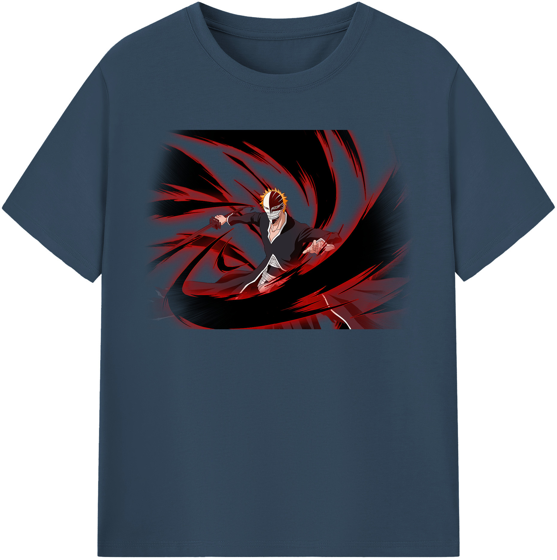 （画像用） ブリーチ 黒崎一護（くろさき いちご）BLEACH Kurosaki Ichigo レディースカジュアルプリントTシャツ（綿100％）