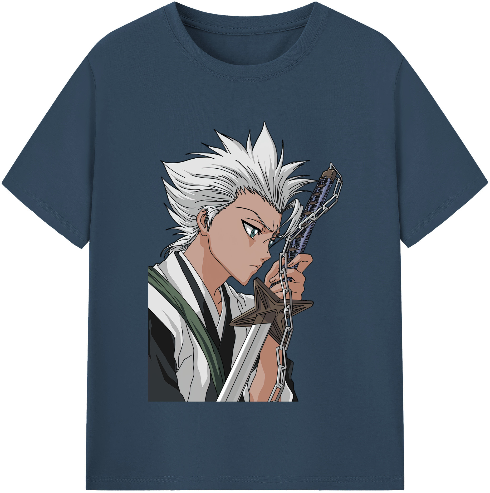 （画像用） ブリーチ 日番谷冬獅郎（ひつがや とうしろう） BLEACH Hitsugaya Toushirou レディースカジュアルプリントTシャツ（綿100％）