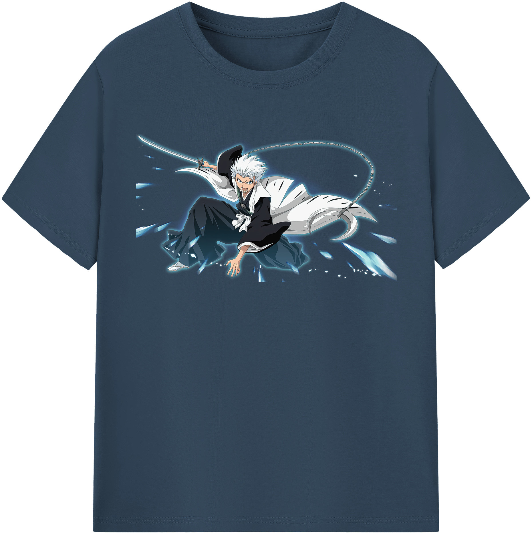（画像用） ブリーチ 日番谷冬獅郎（ひつがや とうしろう） BLEACH Hitsugaya Toushirou レディースカジュアルプリントTシャツ（綿100％）