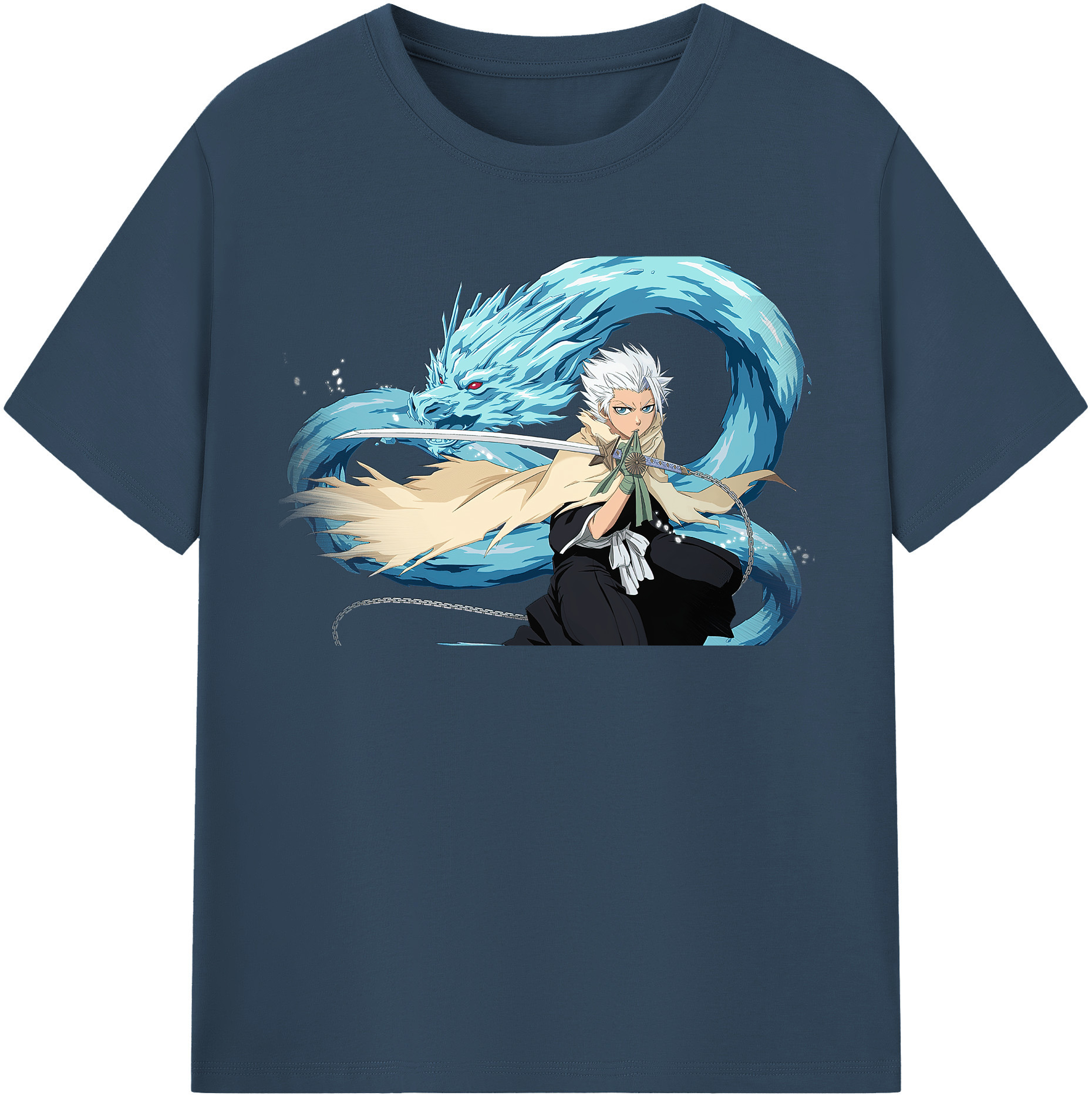 （画像用） ブリーチ 日番谷冬獅郎（ひつがや とうしろう） BLEACH Hitsugaya Toushirou レディースカジュアルプリントTシャツ（綿100％）