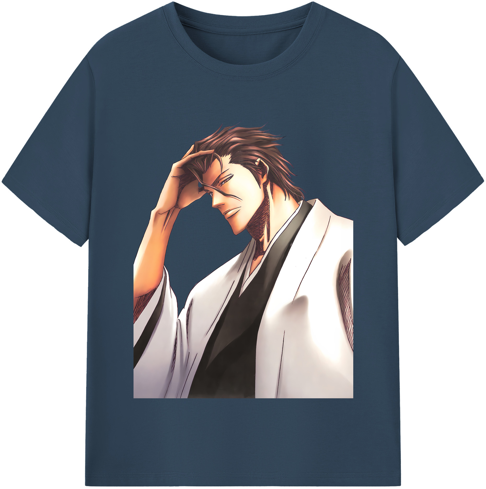 （画像用） ブリーチ 藍染 惣右介（あいぜん そうすけ） BLEACH Aizen Sousuke レディースカジュアルプリントTシャツ（綿100％）