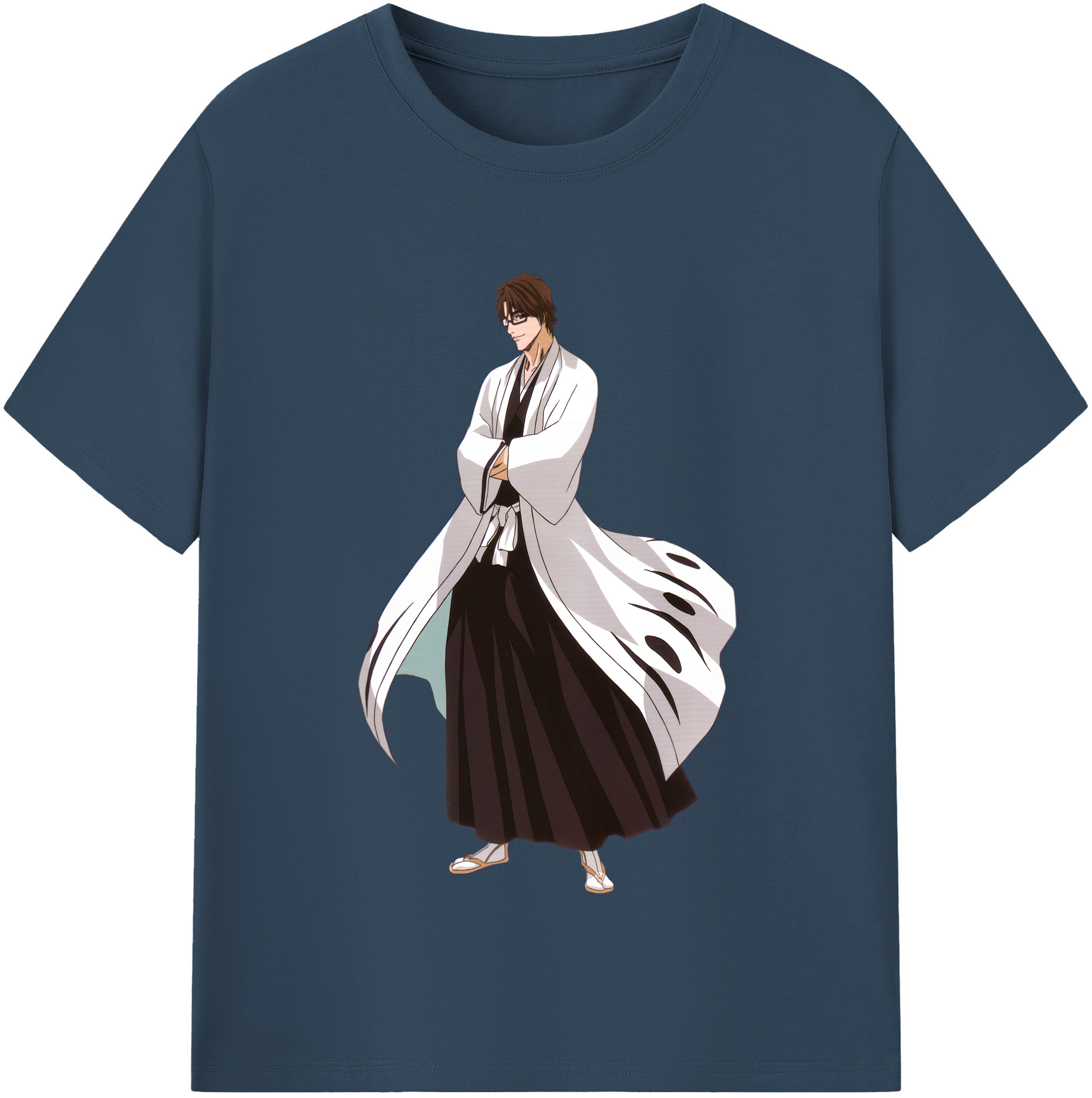 （画像用） ブリーチ 藍染 惣右介（あいぜん そうすけ） BLEACH Aizen Sousuke レディースカジュアルプリントTシャツ（綿100％）