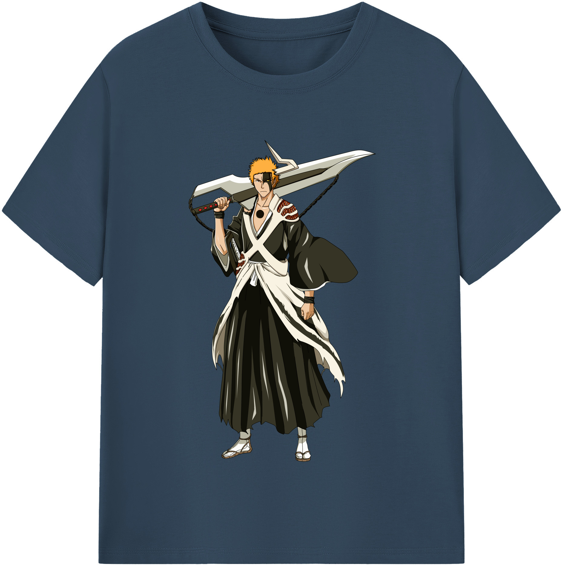 （画像用） ブリーチ 黒崎一護（くろさき いちご）BLEACH Kurosaki Ichigo レディースカジュアルプリントTシャツ（綿100％）