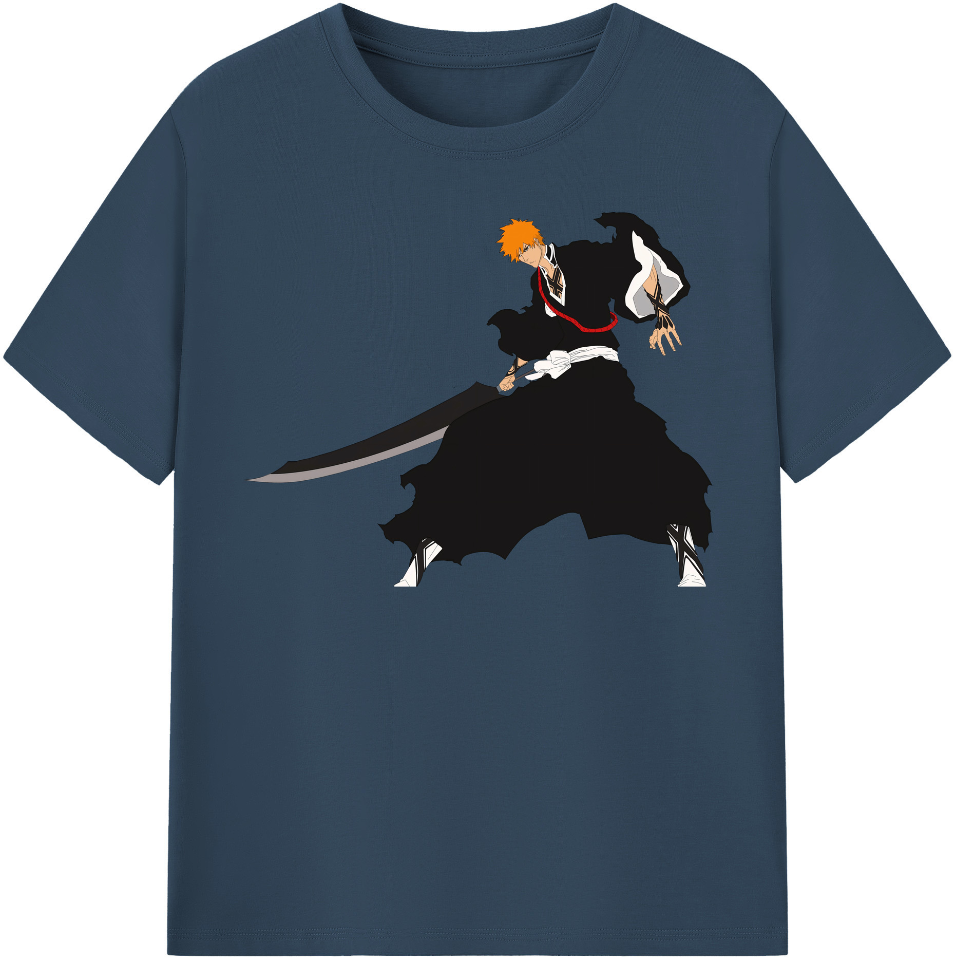 （画像用） ブリーチ 黒崎一護（くろさき いちご）BLEACH Kurosaki Ichigo レディースカジュアルプリントTシャツ（綿100％）