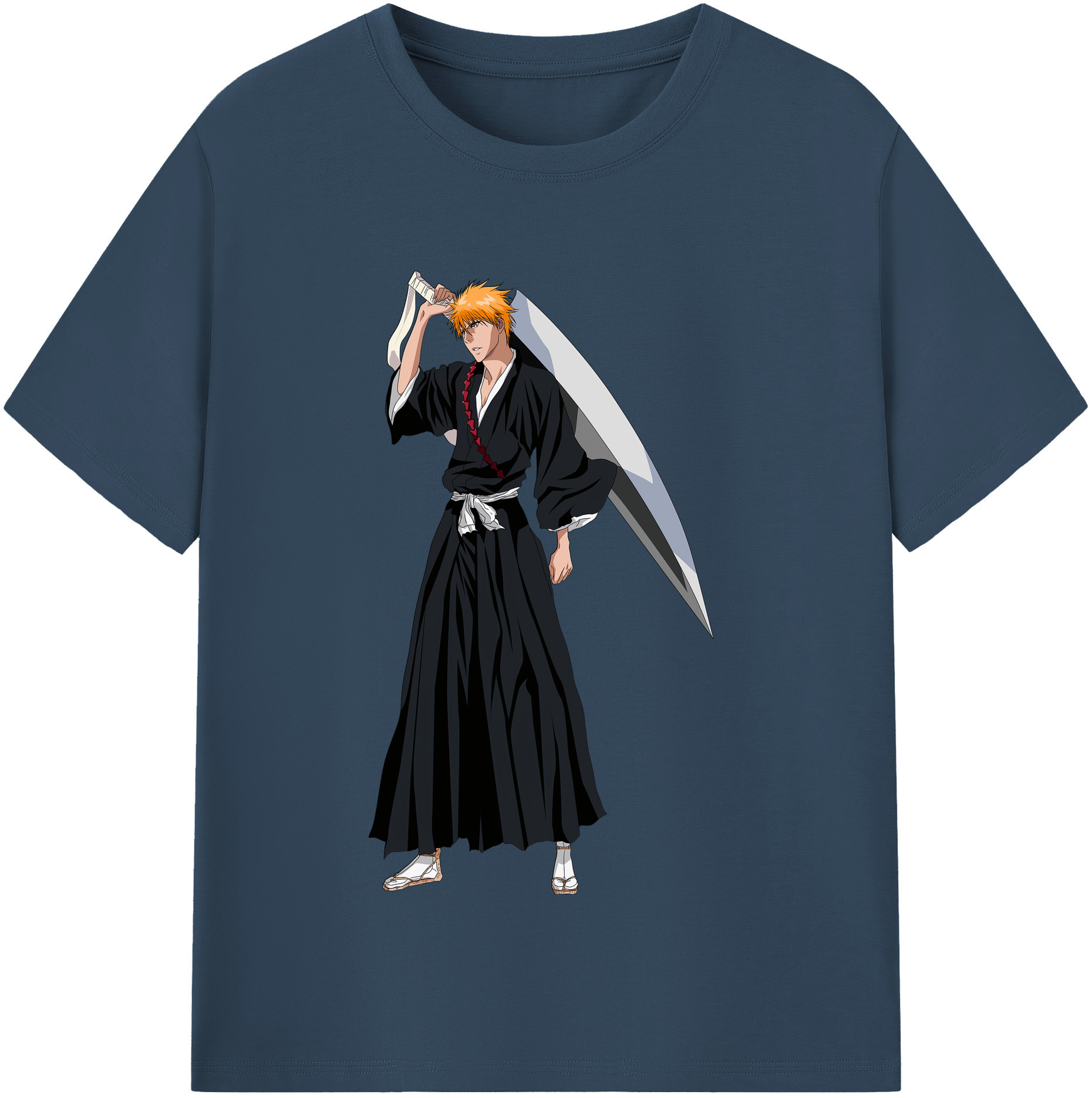 （画像用） ブリーチ 黒崎一護（くろさき いちご）BLEACH Kurosaki Ichigo レディースカジュアルプリントTシャツ（綿100％）