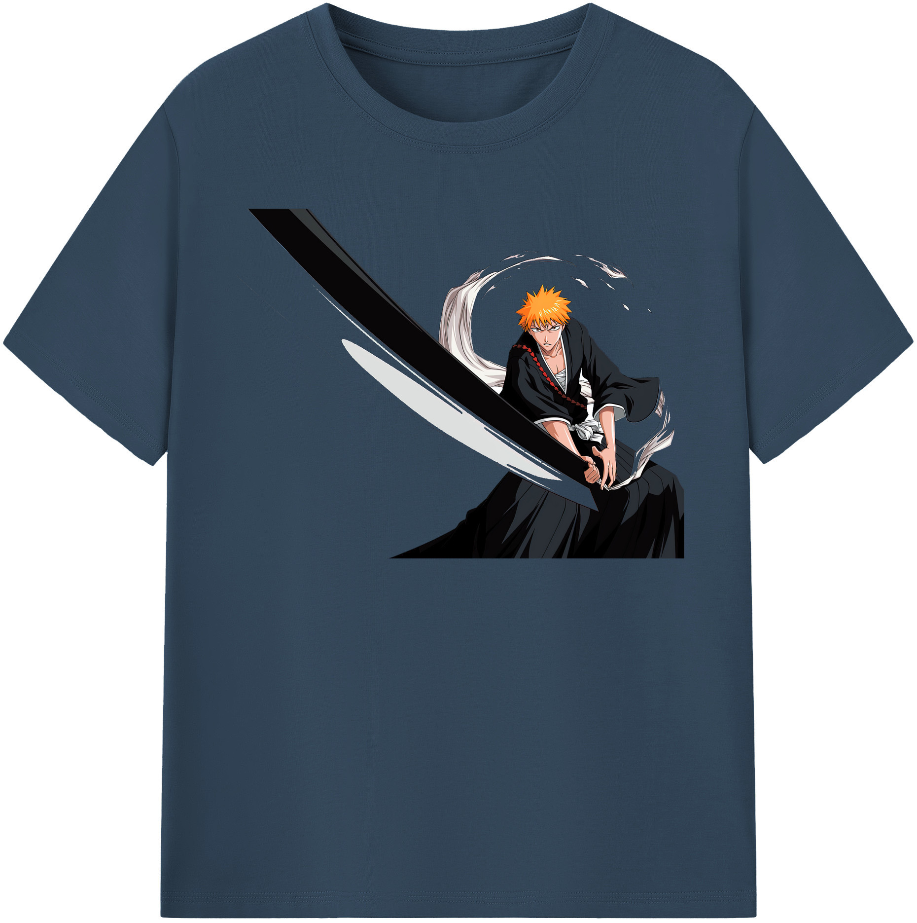 （画像用） ブリーチ 黒崎一護（くろさき いちご）BLEACH Kurosaki Ichigo レディースカジュアルプリントTシャツ（綿100％）