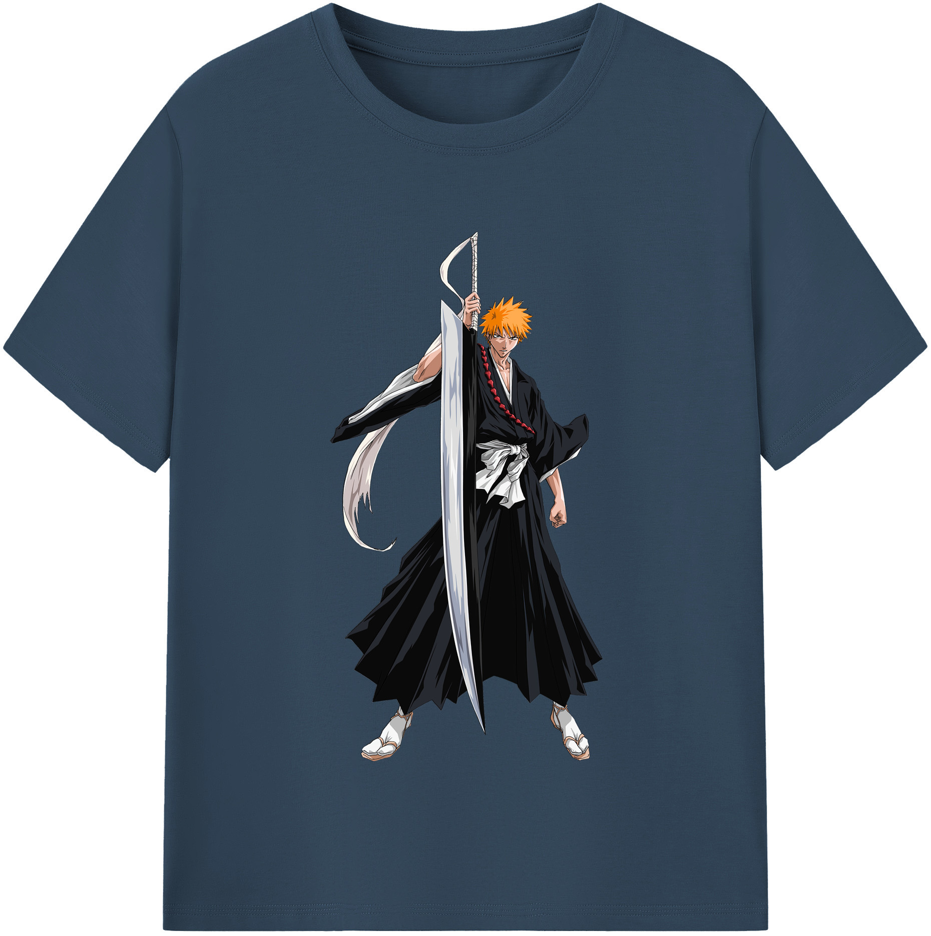 （画像用） ブリーチ 黒崎一護（くろさき いちご）BLEACH Kurosaki Ichigo レディースカジュアルプリントTシャツ（綿100％）