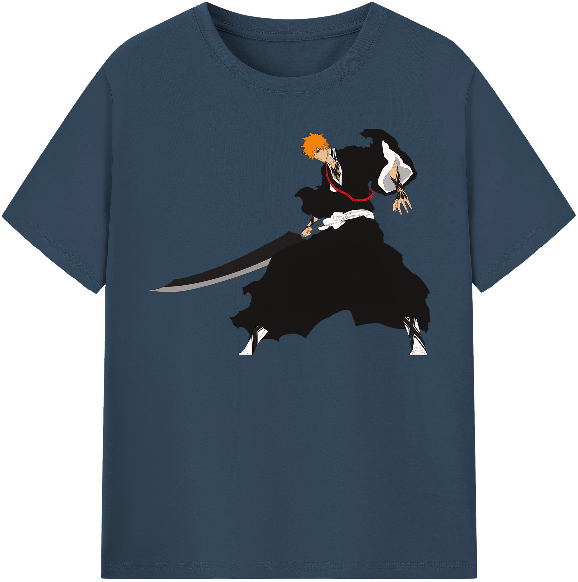 （画像用） ブリーチ 黒崎一護（くろさき いちご）BLEACH Kurosaki Ichigo レディースカジュアルプリントTシャツ（綿100％）